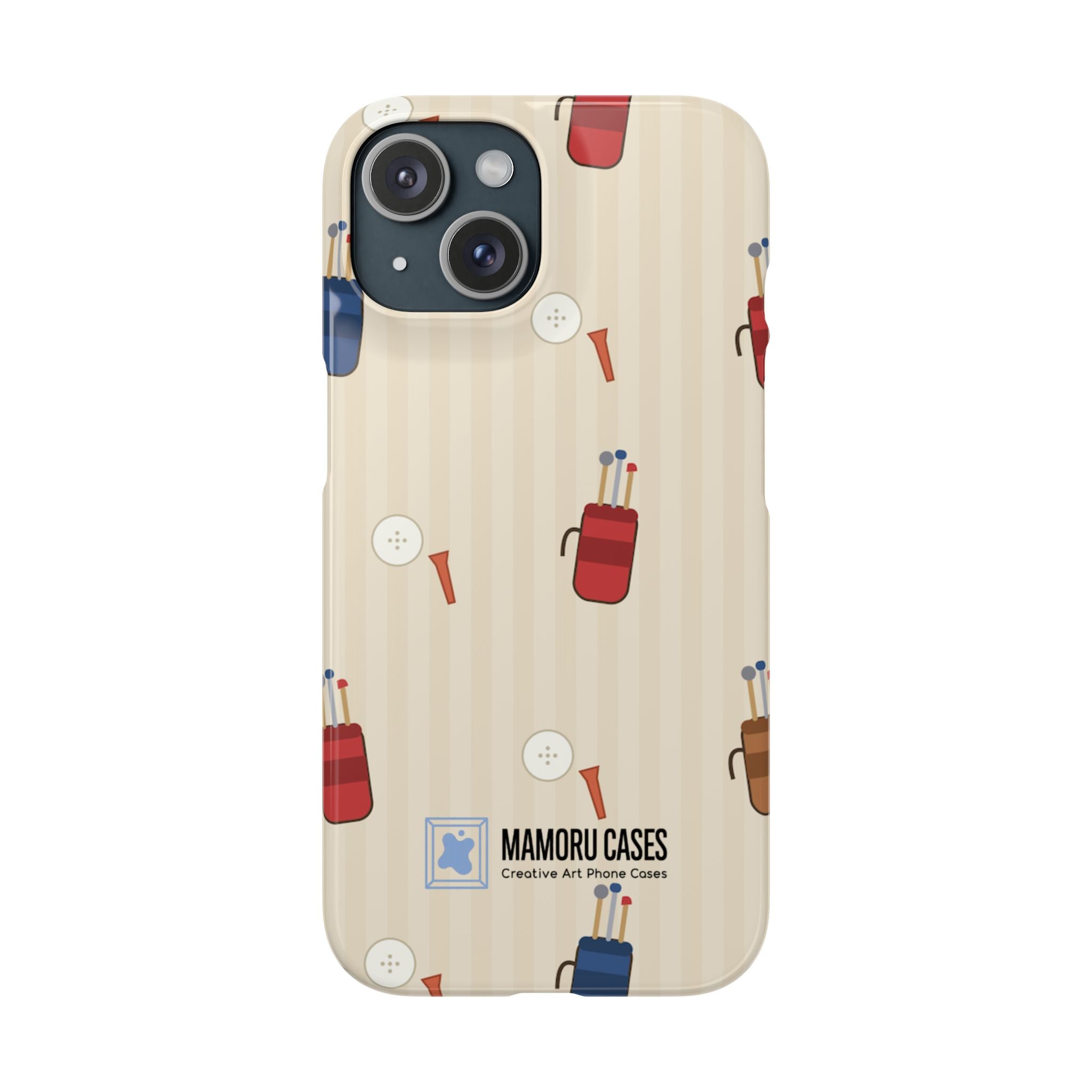 Golf Pattern Phone Case — Retro Golf Bag & Tee iPhone Case