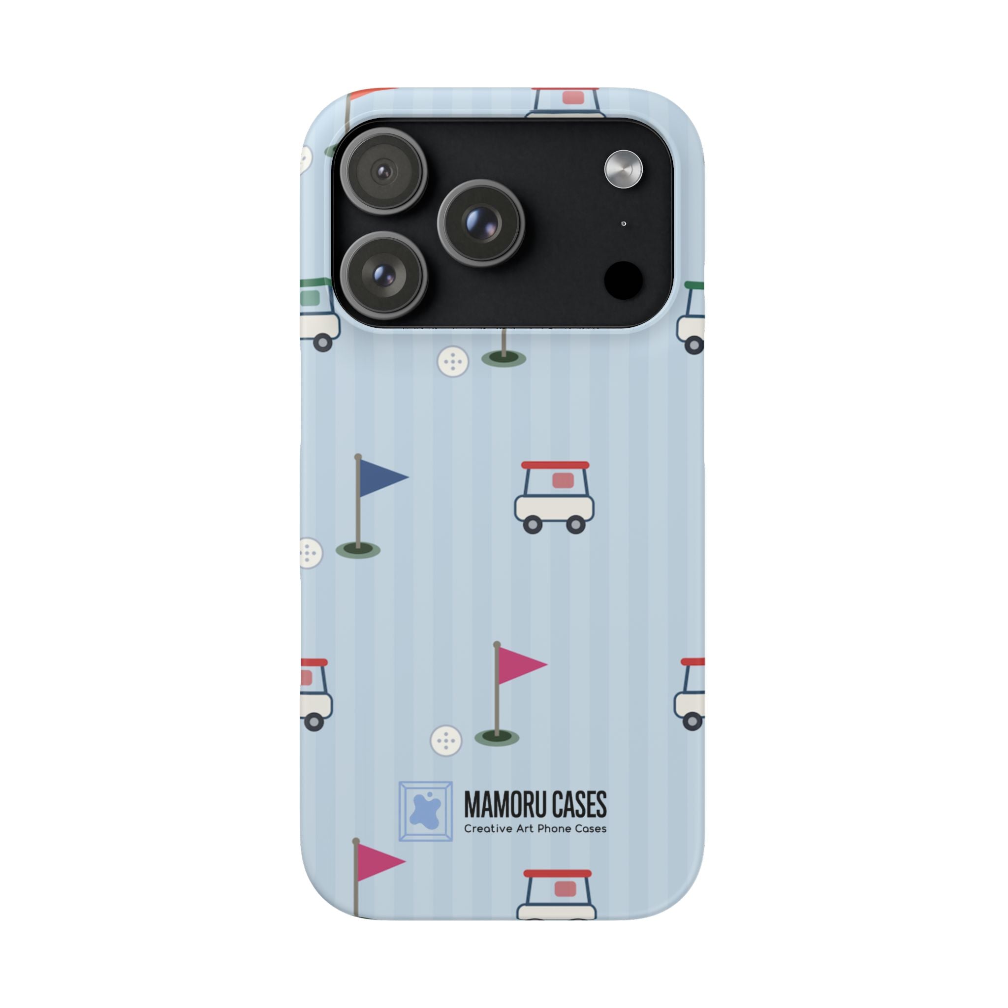 Golf Cart Pattern Phone Case – Cute Blue Golf Course Snap Case