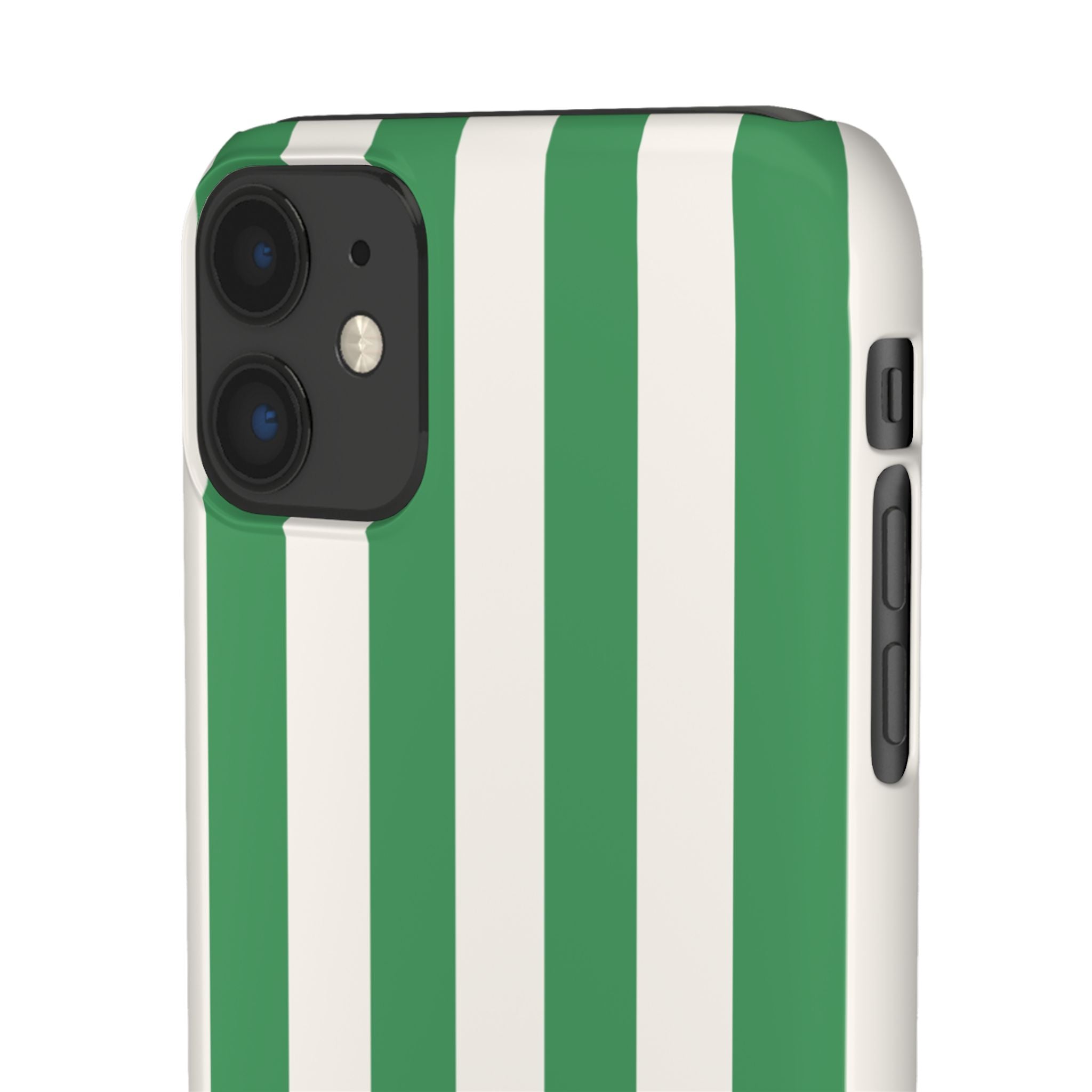 Green & White Stripe Phone Case — Snap-On Protective Cover
