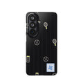 Snap Case — Black Sports Pattern Phone Case (Tennis Rackets & Baseballs)
