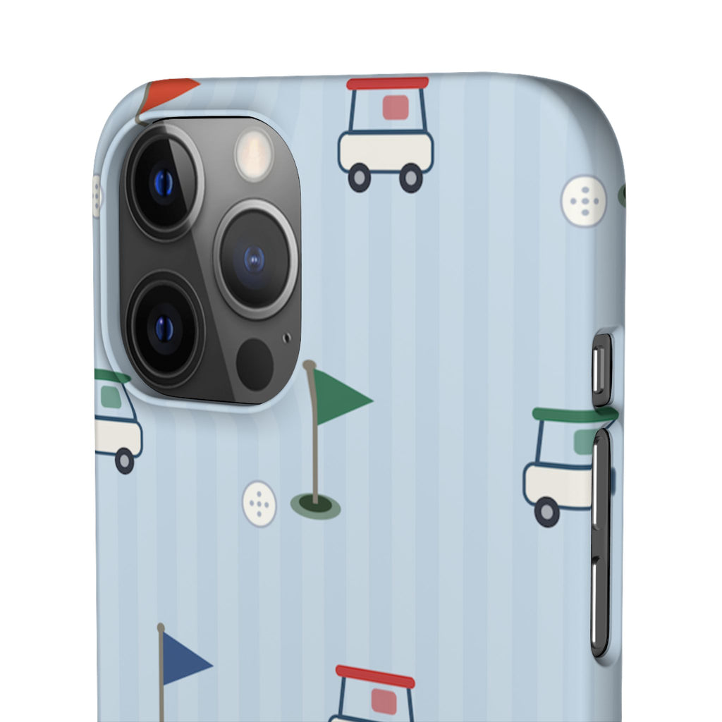 Golf Cart Pattern Phone Case – Cute Blue Golf Course Snap Case