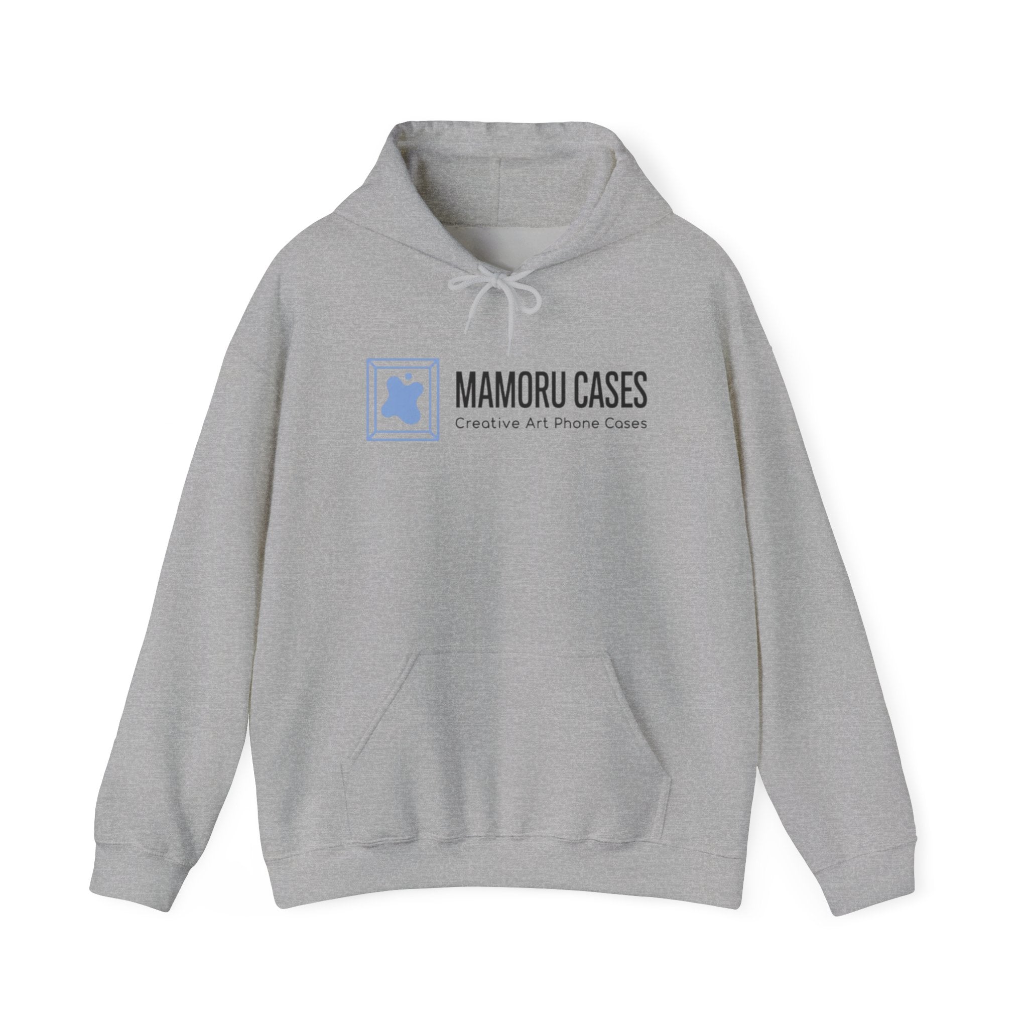 Mamoru Cases Logo Hoodie – Minimalist White Graphic Sweatshirt