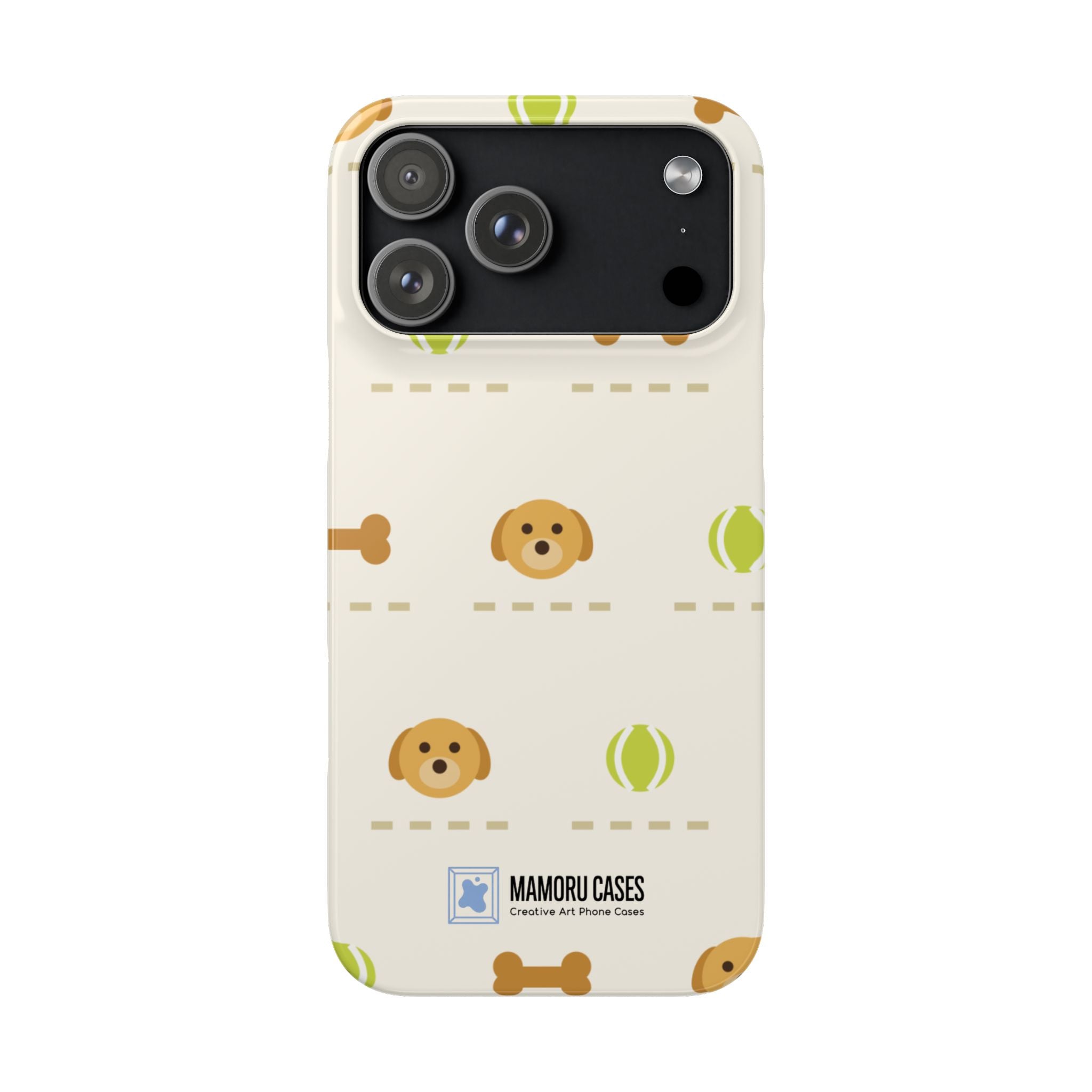 Cute Puppy Pattern Phone Case — Dog, Bone & Tennis Ball Snap Case