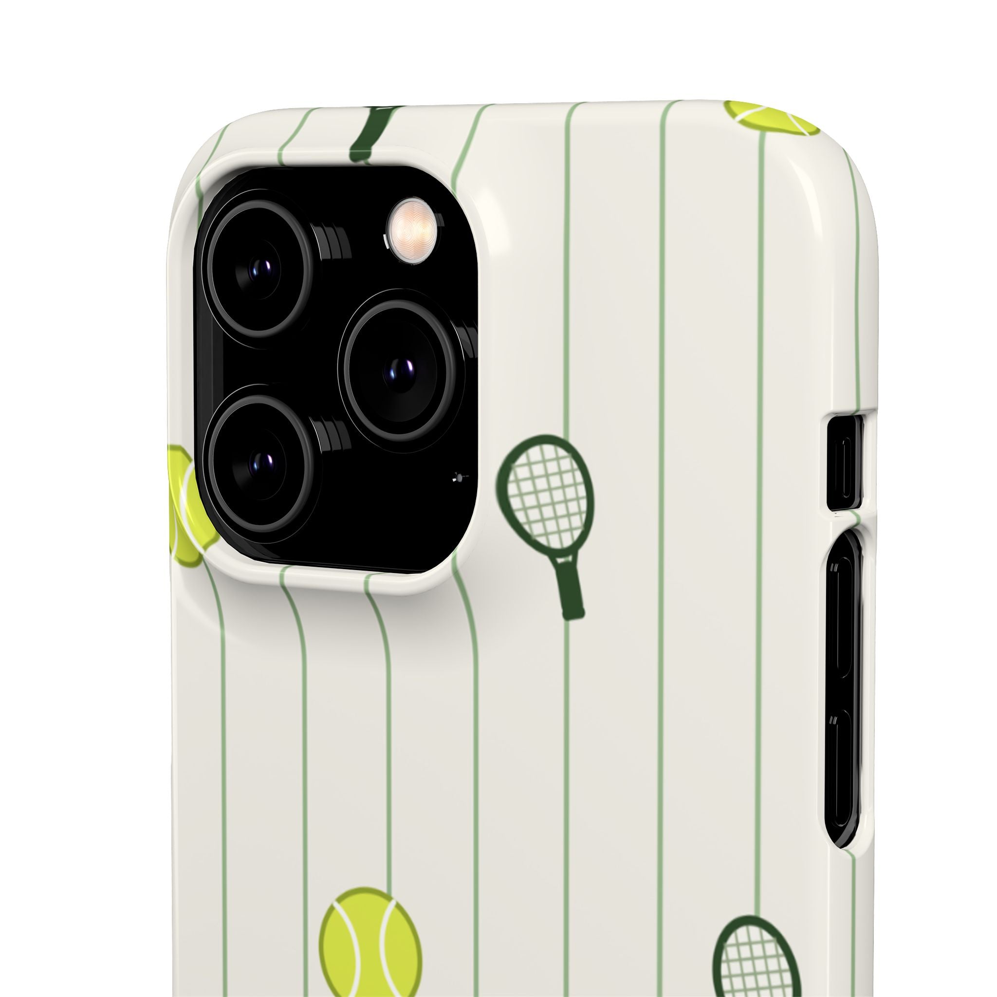 Tennis Pattern Phone Case — Rackets & Tennis Balls Protective Snap Case