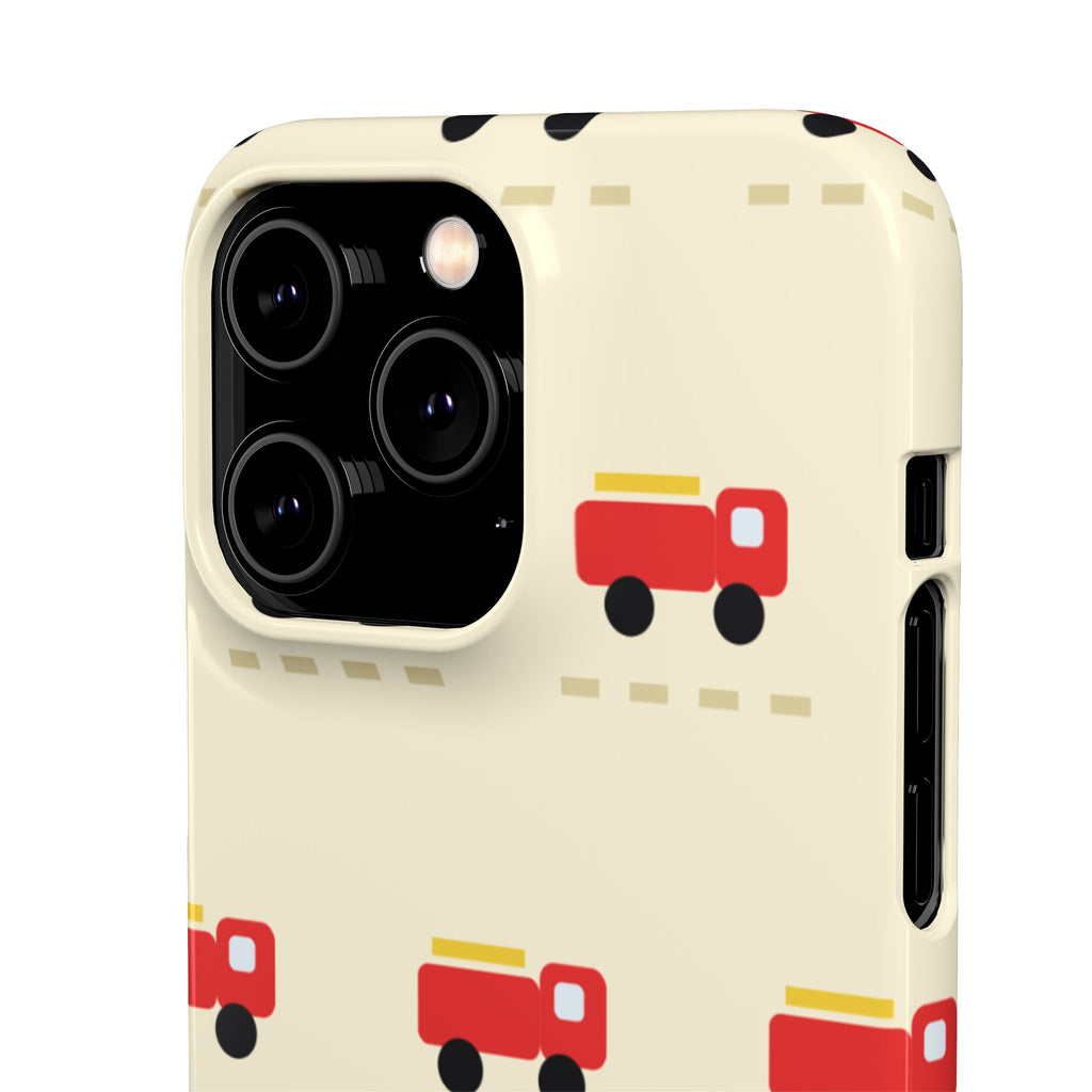 Fire Truck Pattern Phone Case — Cute Retro Kids iPhone Cover