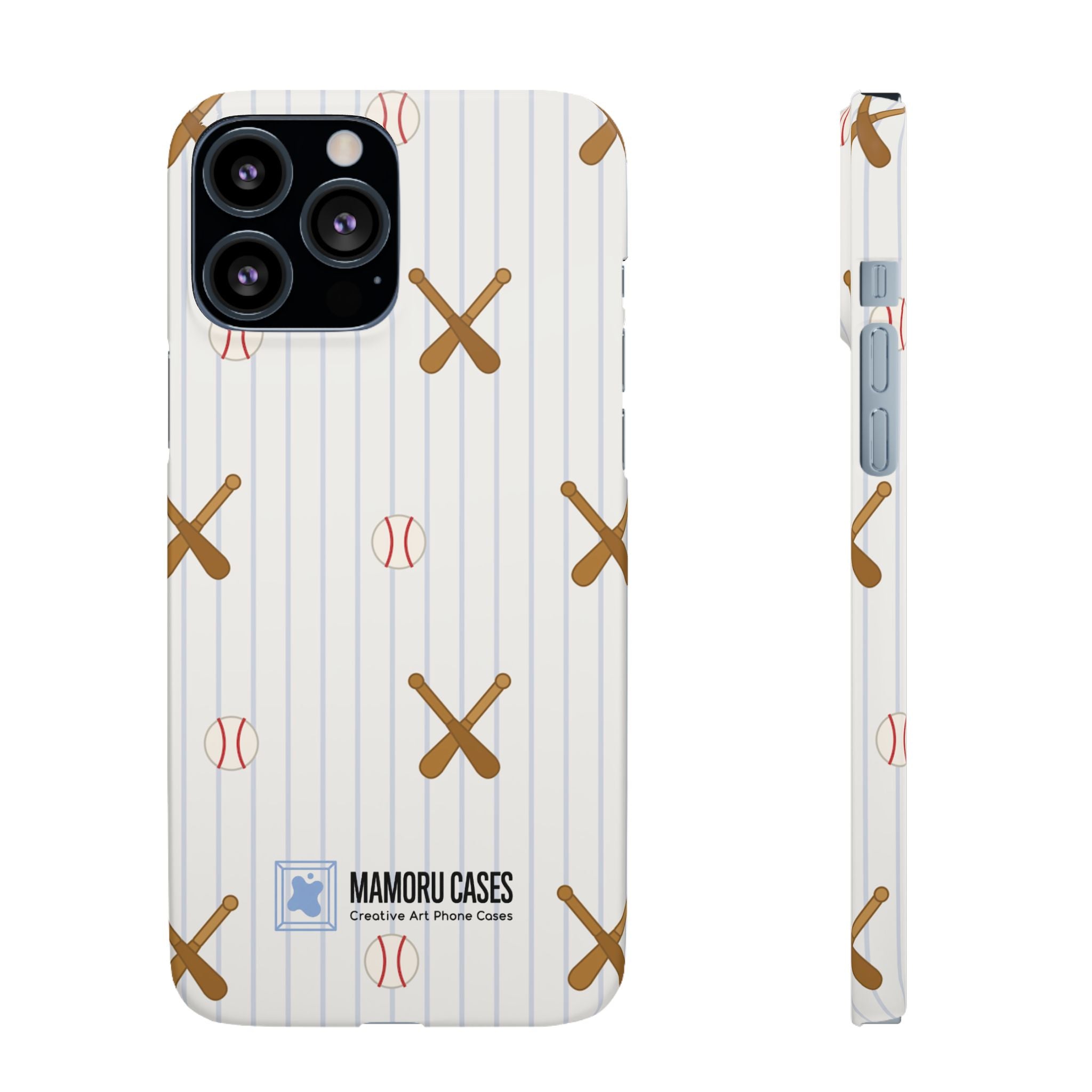 Baseball Pattern Phone Case — Bat & Ball Snap Case