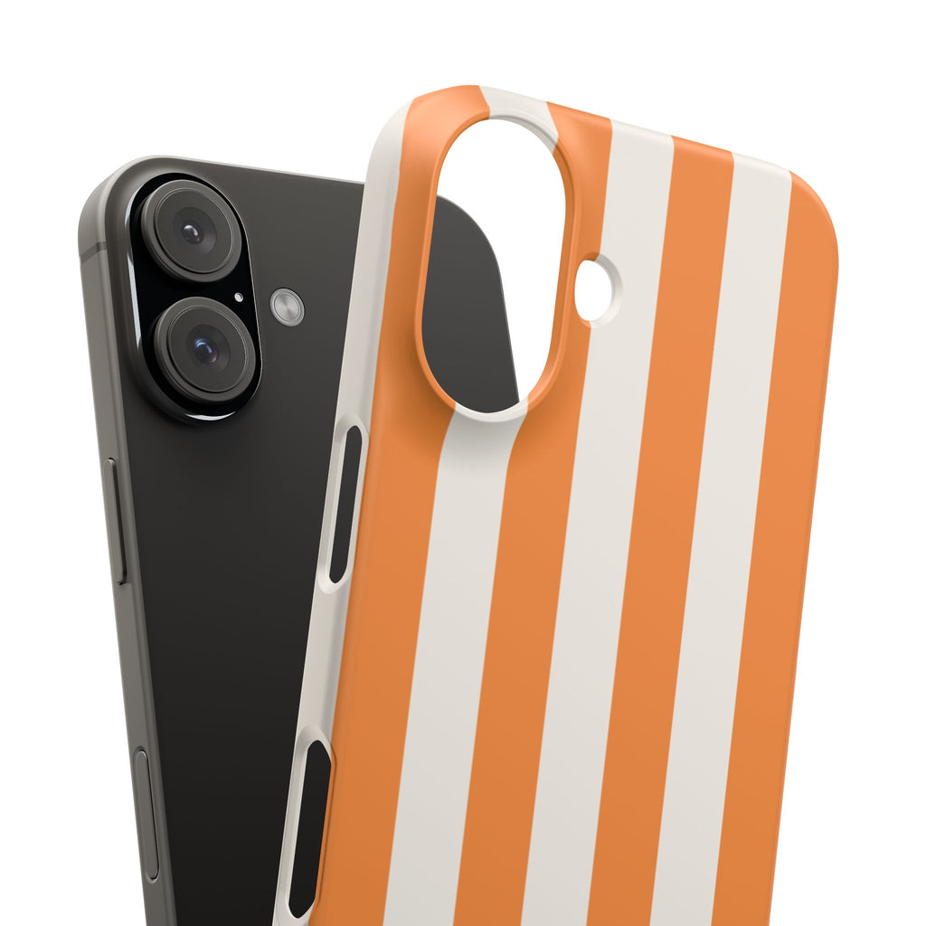 Striped Orange Snap Phone Case — Bold Retro Vertical Stripes iPhone Cover