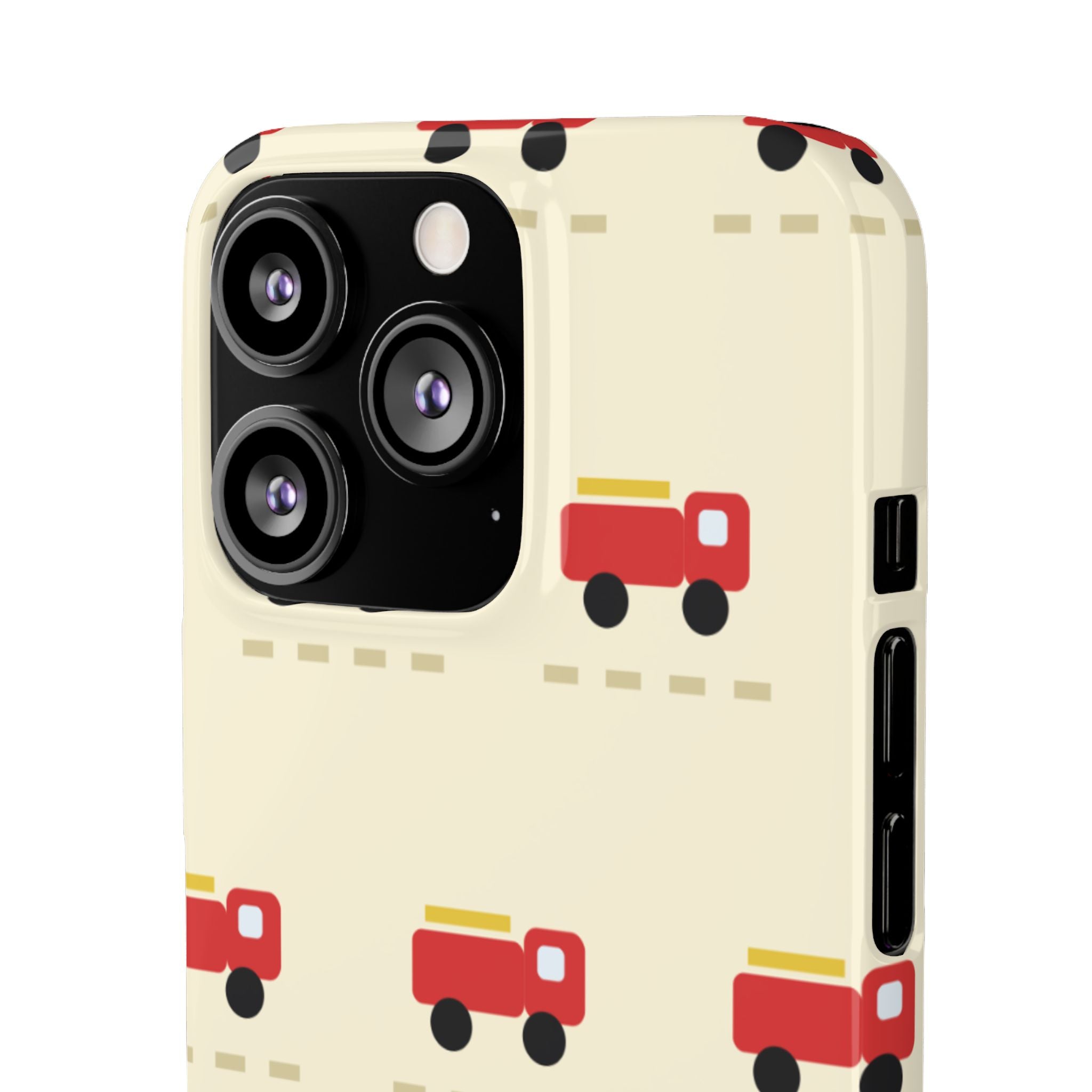 Fire Truck Pattern Phone Case — Cute Retro Kids iPhone Cover
