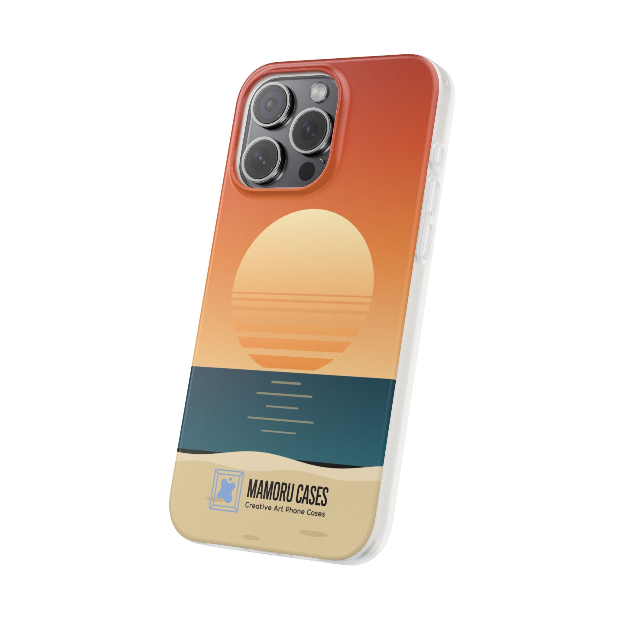 Sunset Horizon Phone Case — Minimal Beach Sunset Graphic for iPhone & Samsung