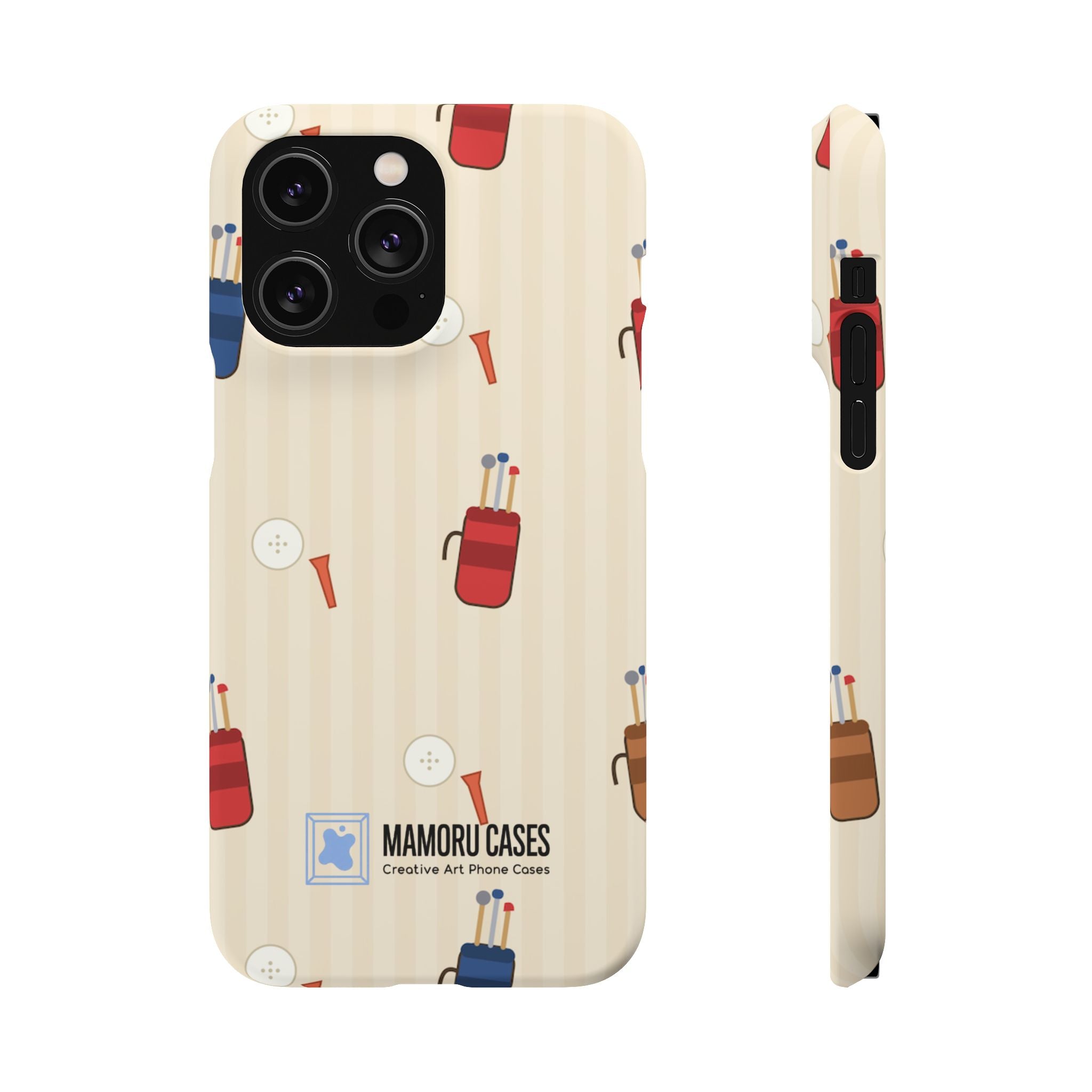 Golf Pattern Phone Case — Retro Golf Bag & Tee iPhone Case