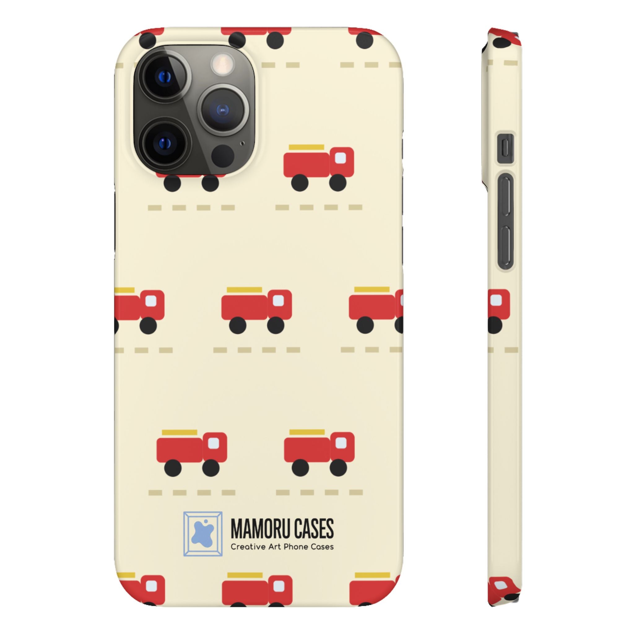 Fire Truck Pattern Phone Case — Cute Retro Kids iPhone Cover