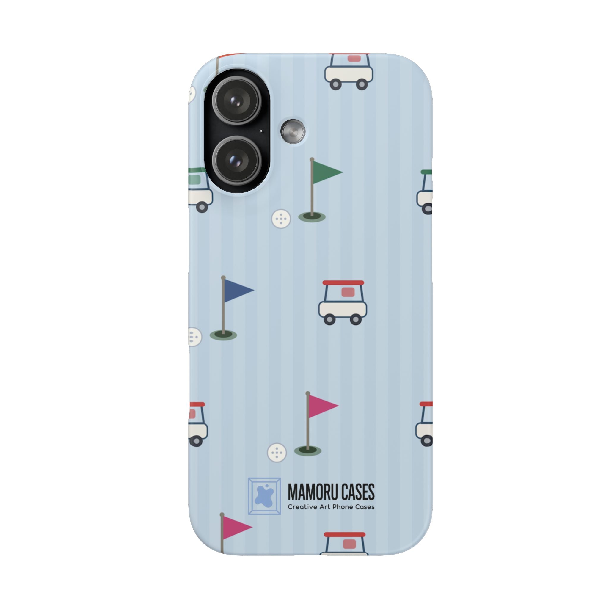 Golf Cart Pattern Phone Case – Cute Blue Golf Course Snap Case