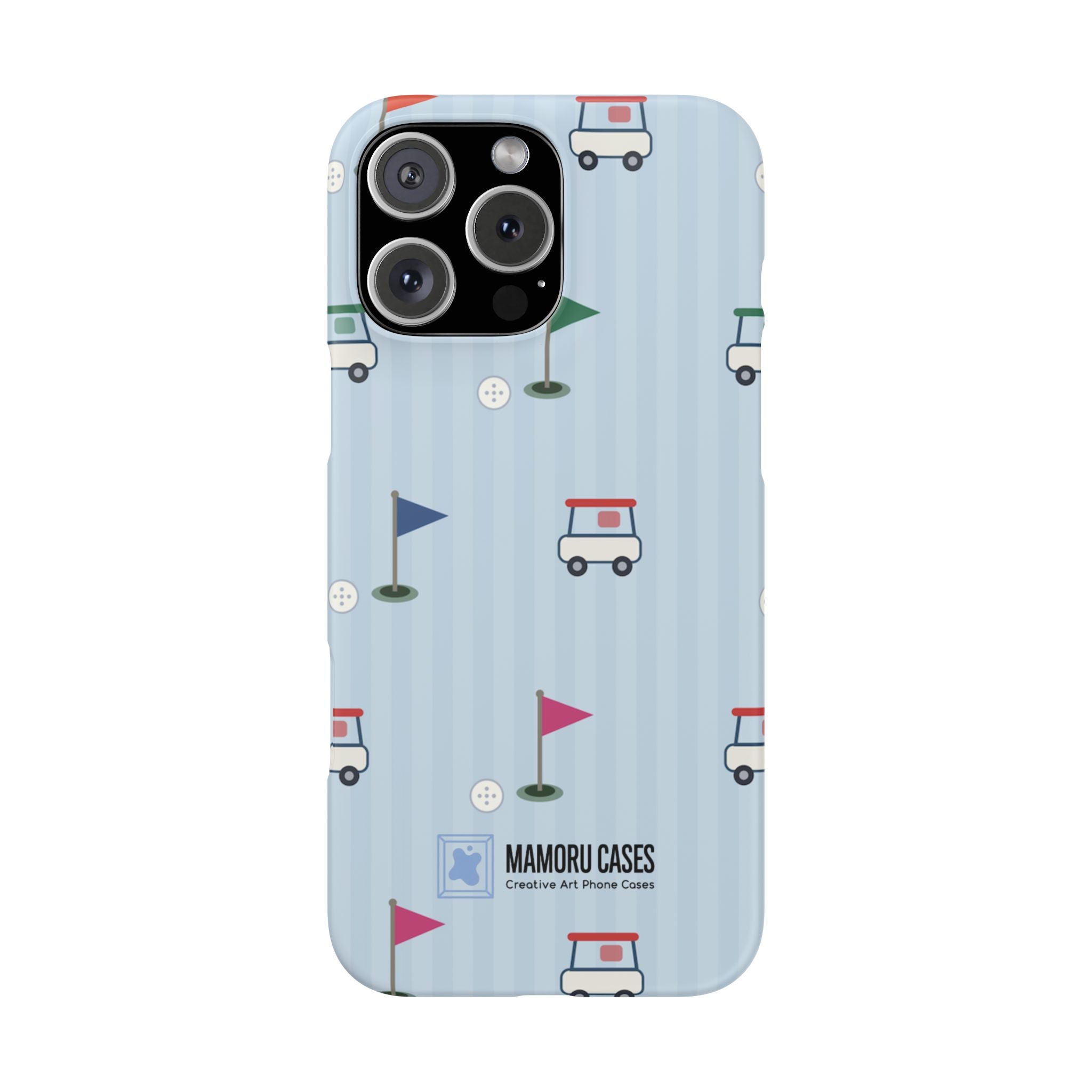 Golf Cart Pattern Phone Case – Cute Blue Golf Course Snap Case