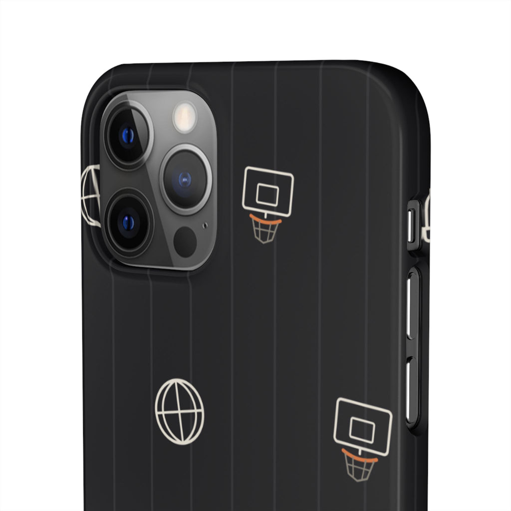 Snap Case — Black Minimalist Basketball & Street Icons Phone Case