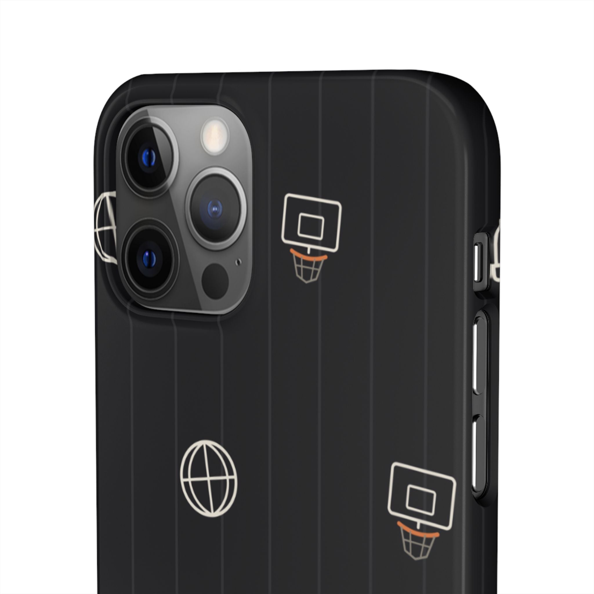 Snap Case — Black Minimalist Basketball & Street Icons Phone Case