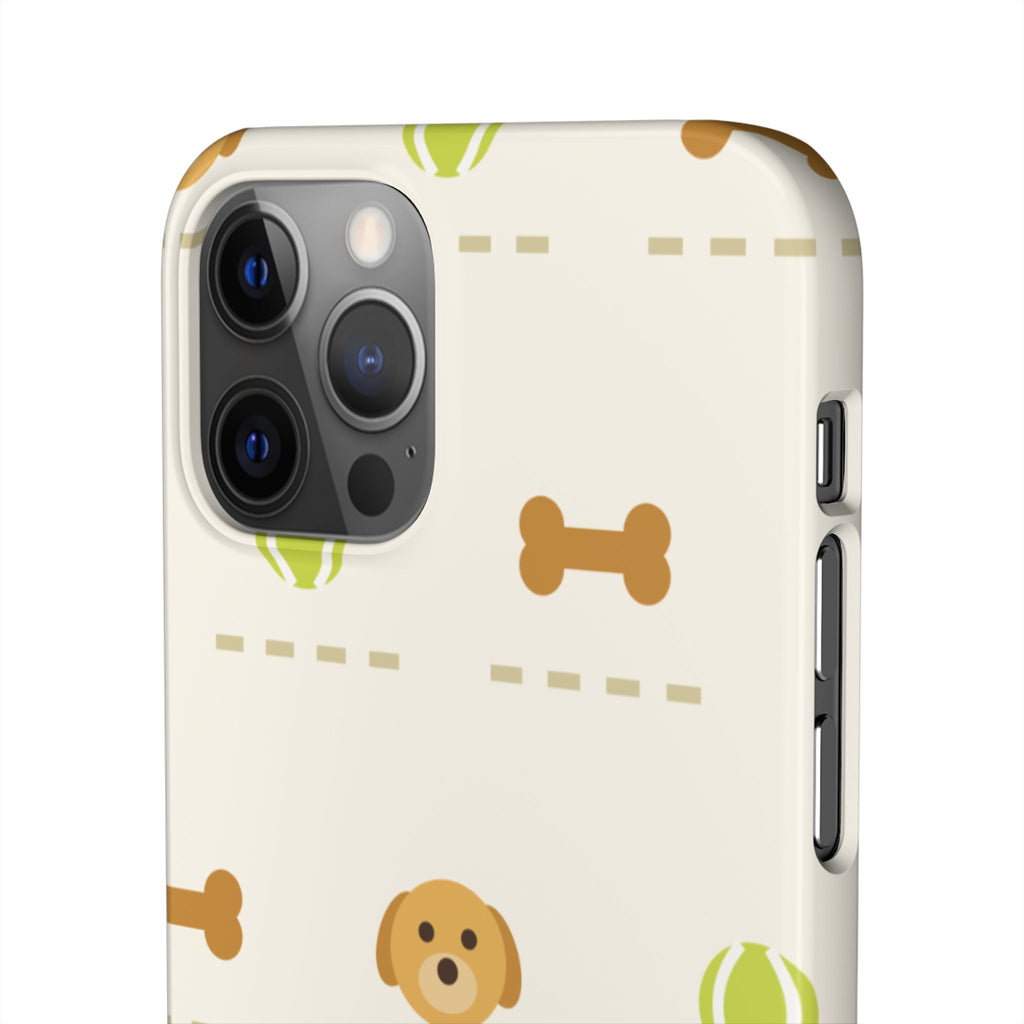 Cute Puppy Pattern Phone Case — Dog, Bone & Tennis Ball Snap Case
