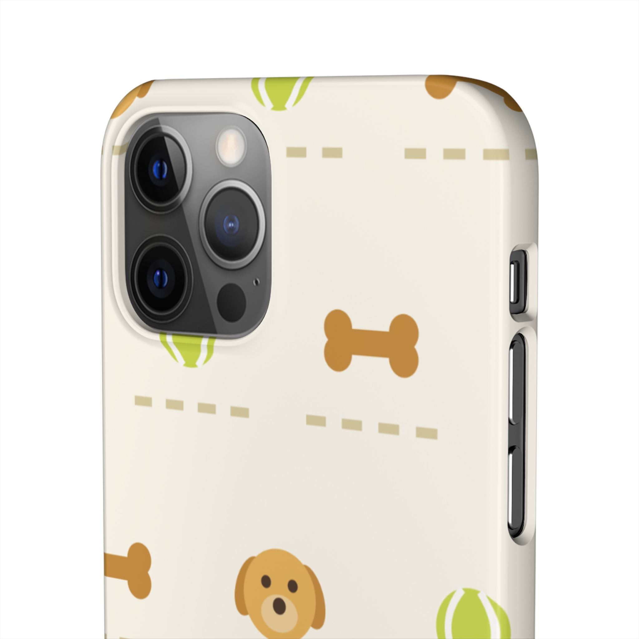 Cute Puppy Pattern Phone Case — Dog, Bone & Tennis Ball Snap Case