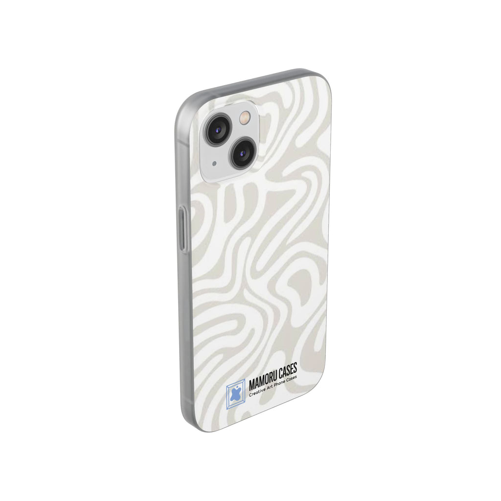 Abstract Neutral Swirl Phone Case — Flexible Protective Cover