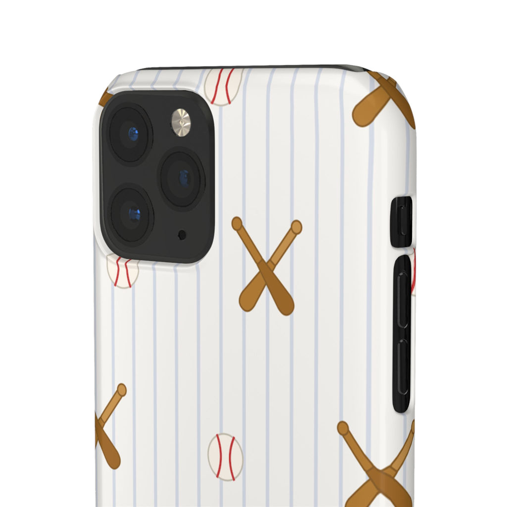 Baseball Pattern Phone Case — Bat & Ball Snap Case