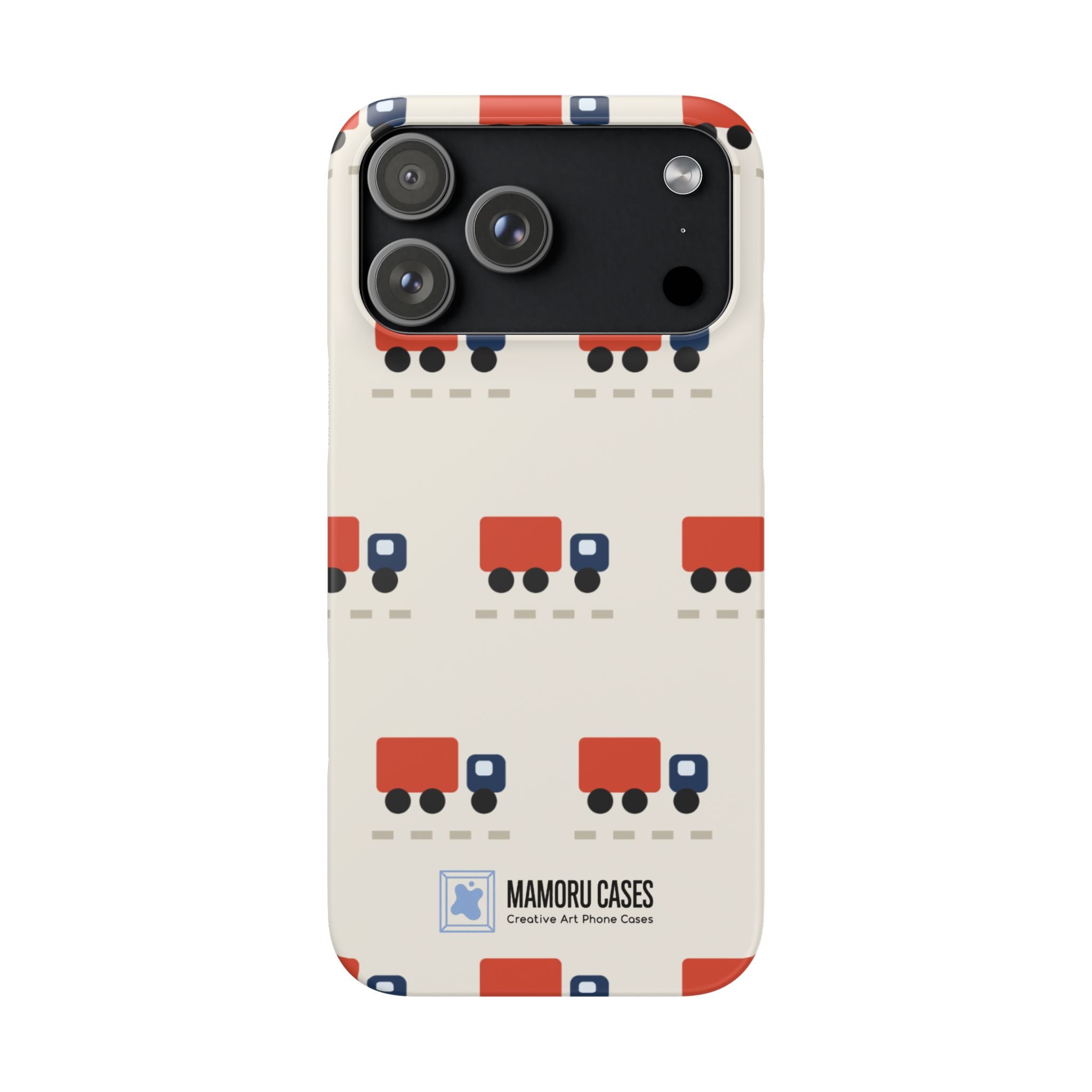 Truck Pattern Phone Case — Cute Red & Blue Delivery Truck iPhone Cover