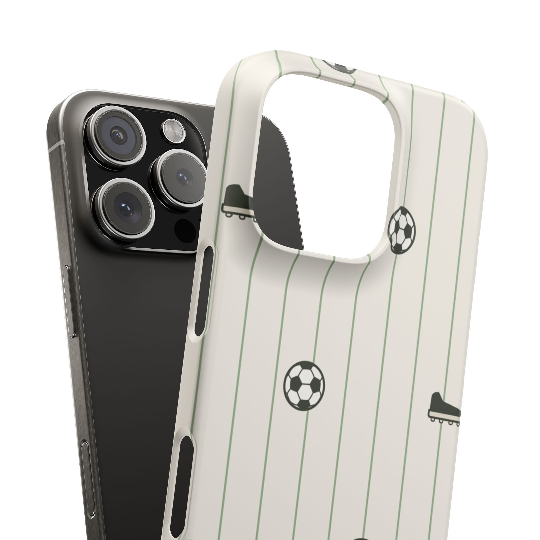 Soccer Pattern Snap Phone Case - Athletic Ball & Cleat Design