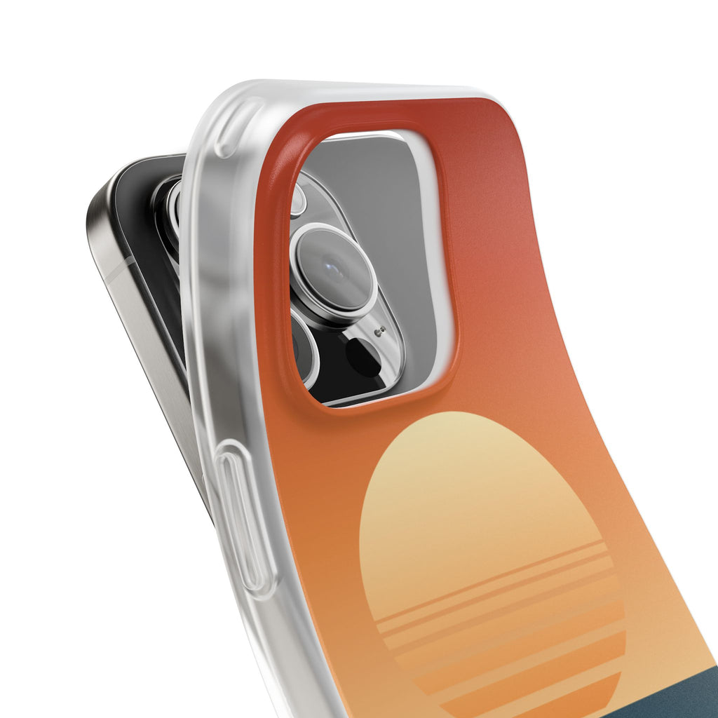 Sunset Horizon Phone Case — Minimal Beach Sunset Graphic for iPhone & Samsung