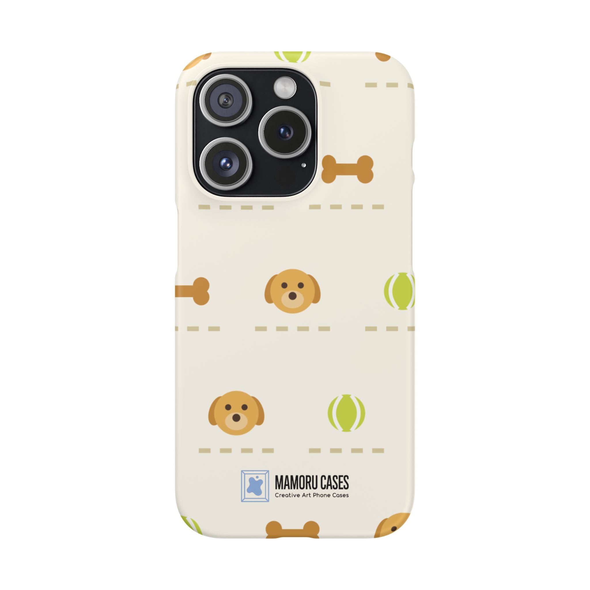 Cute Puppy Pattern Phone Case — Dog, Bone & Tennis Ball Snap Case