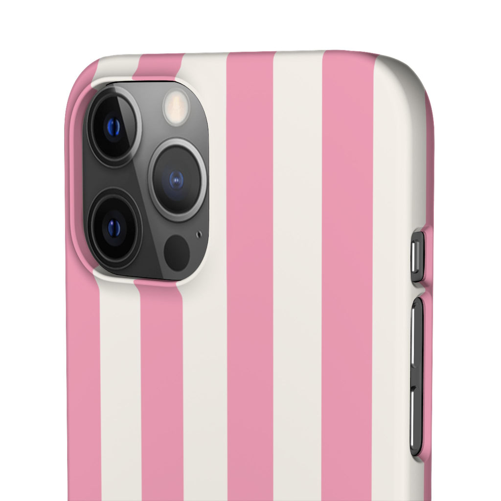 Pink & White Stripe Snap Phone Case — Cute Striped iPhone Cover