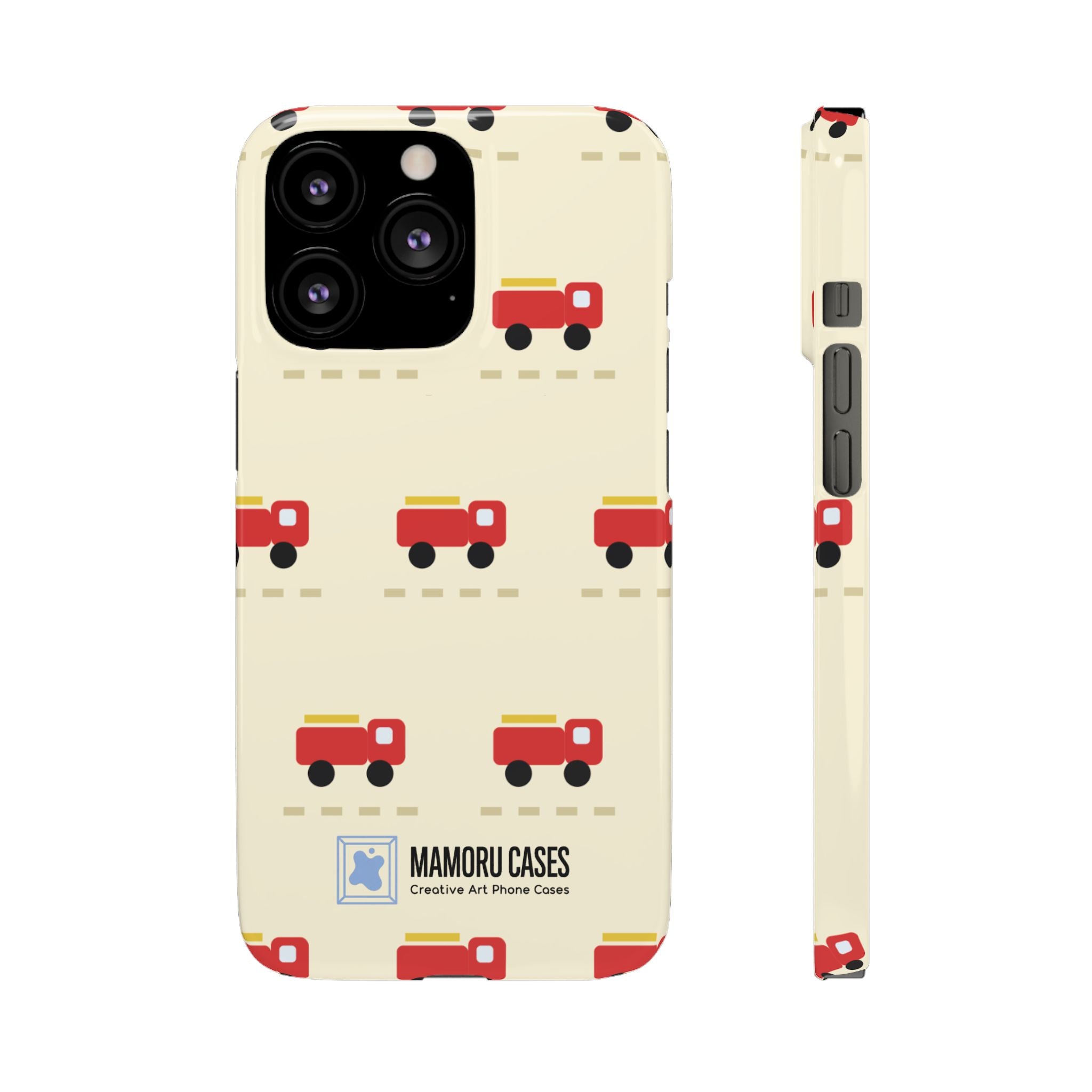 Fire Truck Pattern Phone Case — Cute Retro Kids iPhone Cover