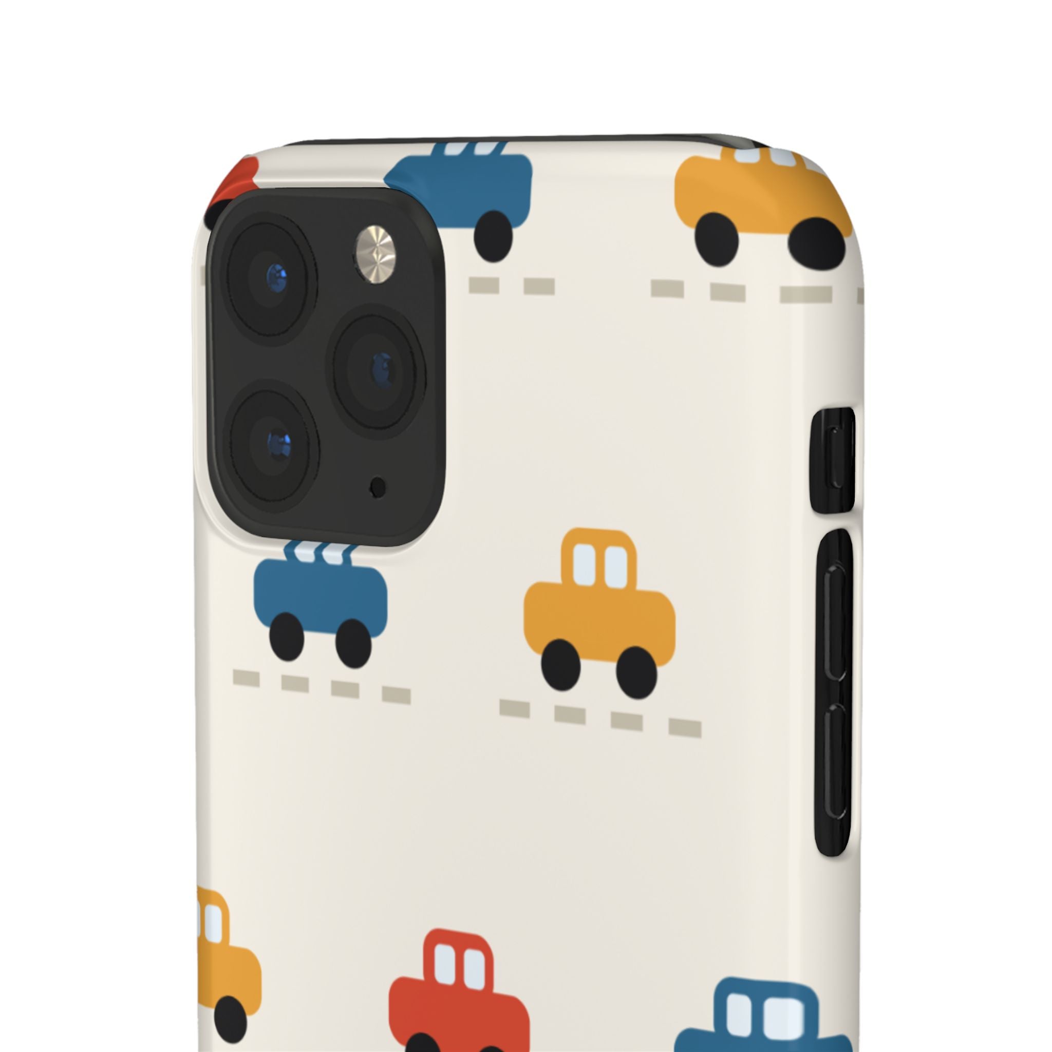Cute Retro Toy Car Phone Case — Colorful Kids Pattern Snap Case