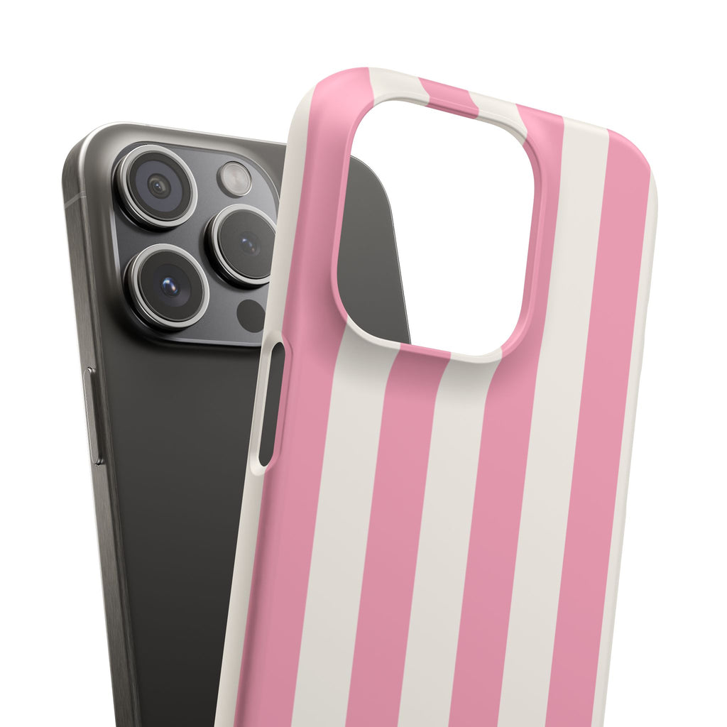 Pink & White Stripe Snap Phone Case — Cute Striped iPhone Cover