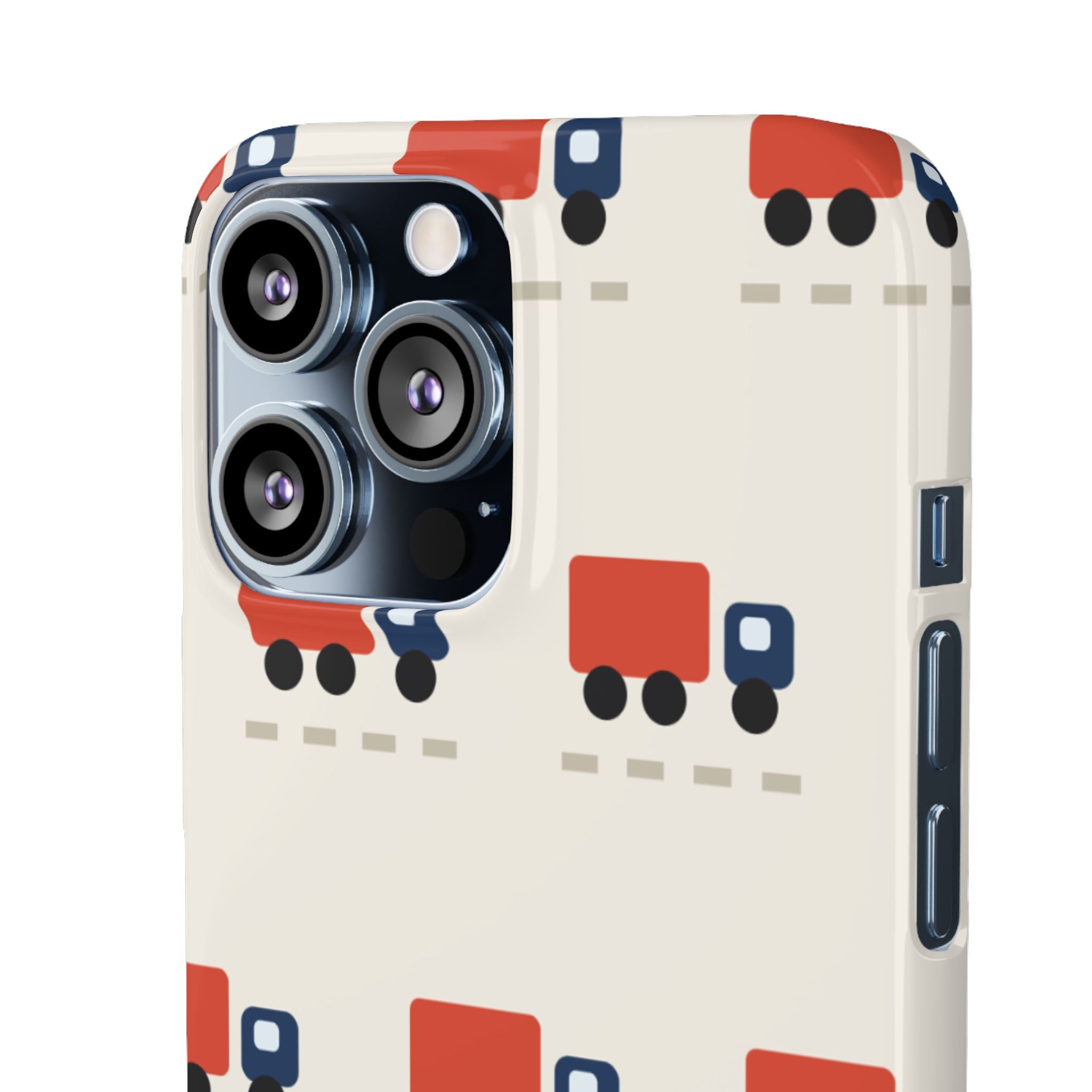 Truck Pattern Phone Case — Cute Red & Blue Delivery Truck iPhone Cover