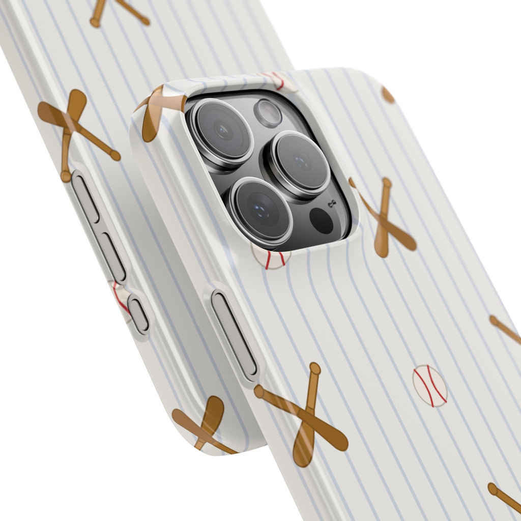 Baseball Pattern Phone Case — Bat & Ball Snap Case