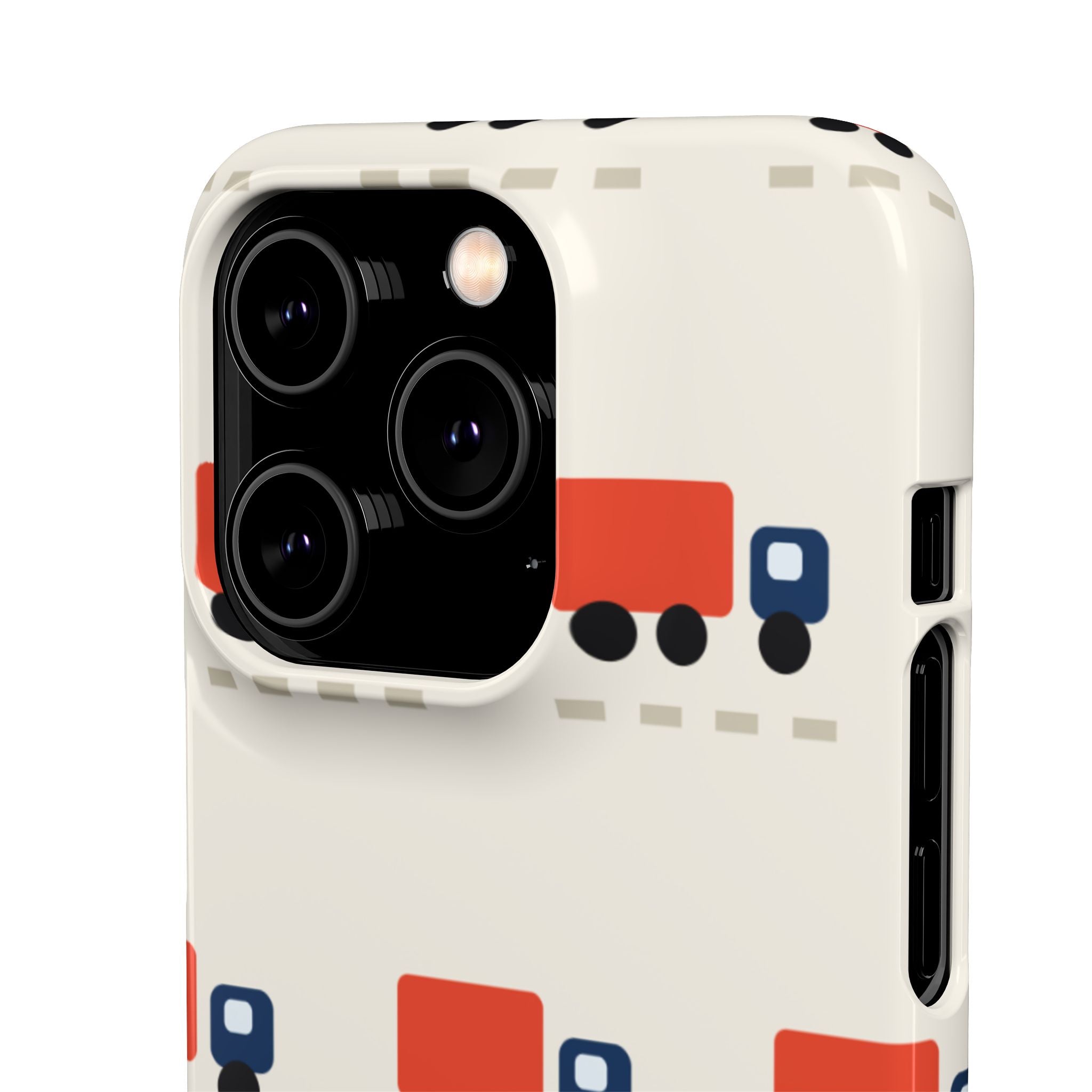 Truck Pattern Phone Case — Cute Red & Blue Delivery Truck iPhone Cover
