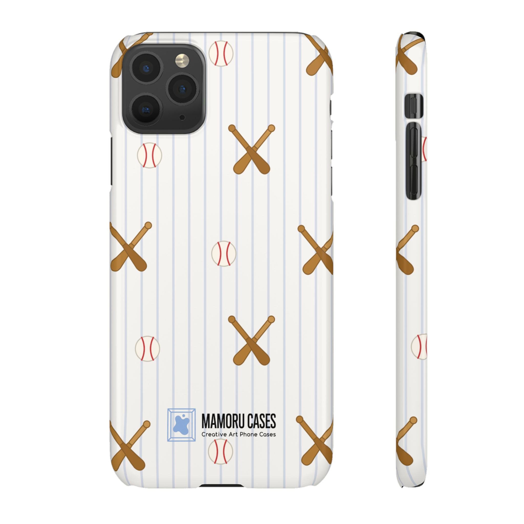 Baseball Pattern Phone Case — Bat & Ball Snap Case