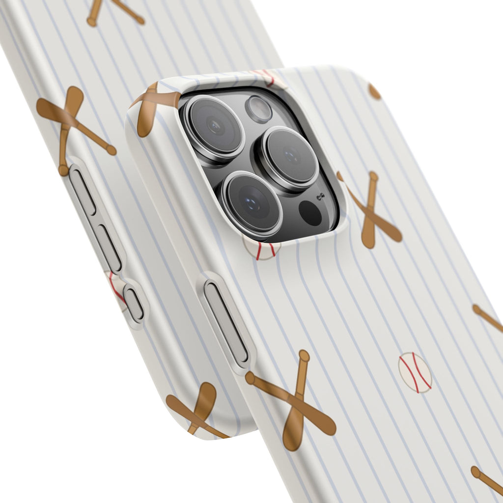 Baseball Pattern Phone Case — Bat & Ball Snap Case