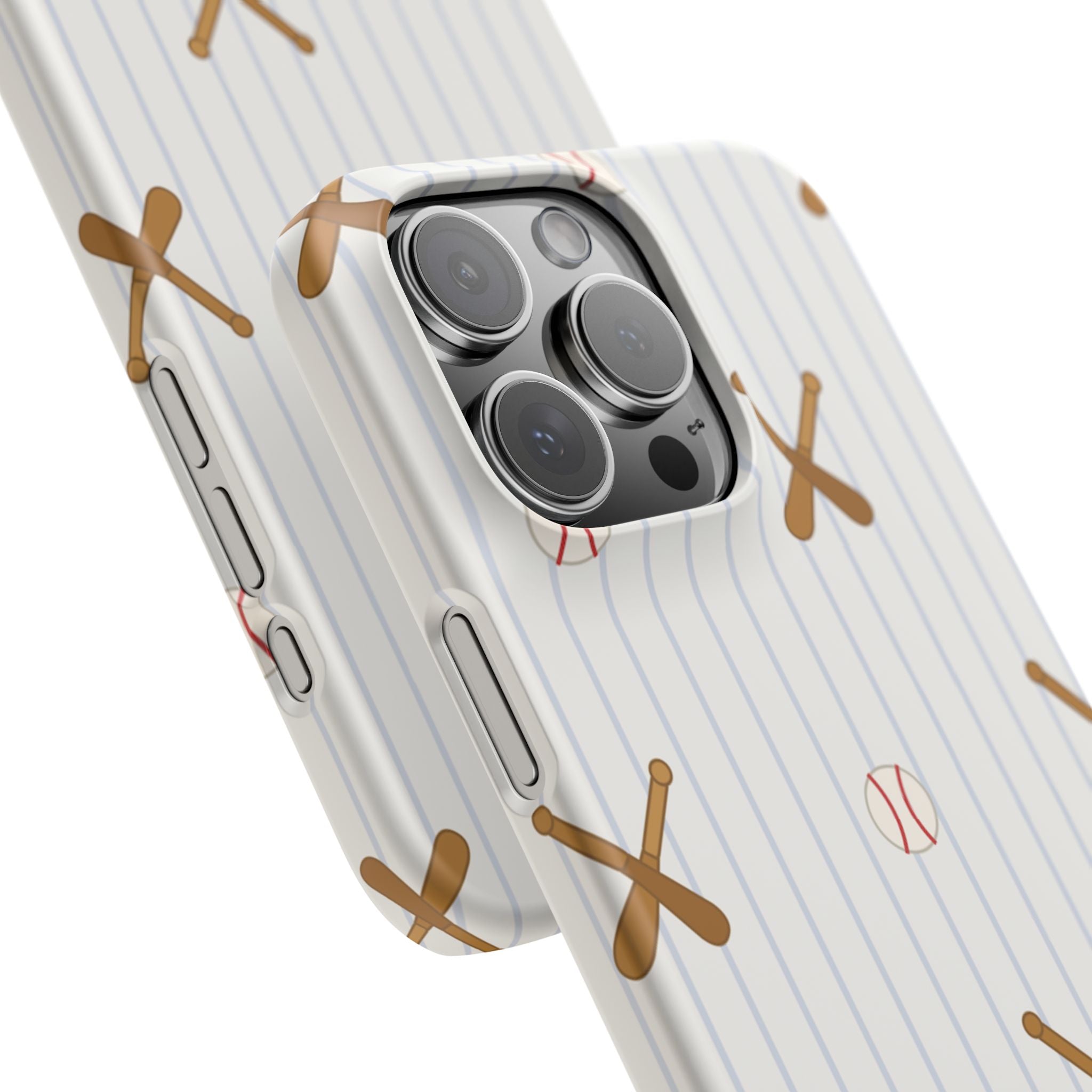 Baseball Pattern Phone Case — Bat & Ball Snap Case