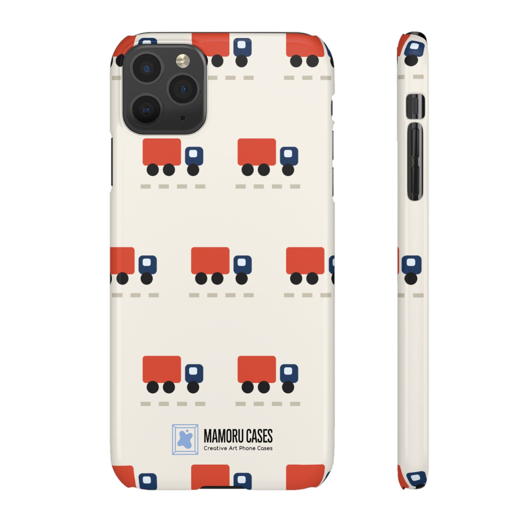 Truck Pattern Phone Case — Cute Red & Blue Delivery Truck iPhone Cover