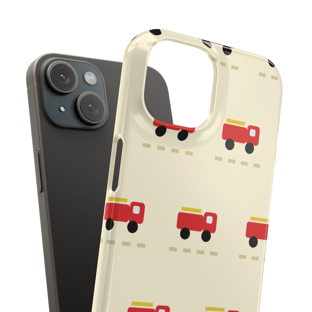 Fire Truck Pattern Phone Case — Cute Retro Kids iPhone Cover