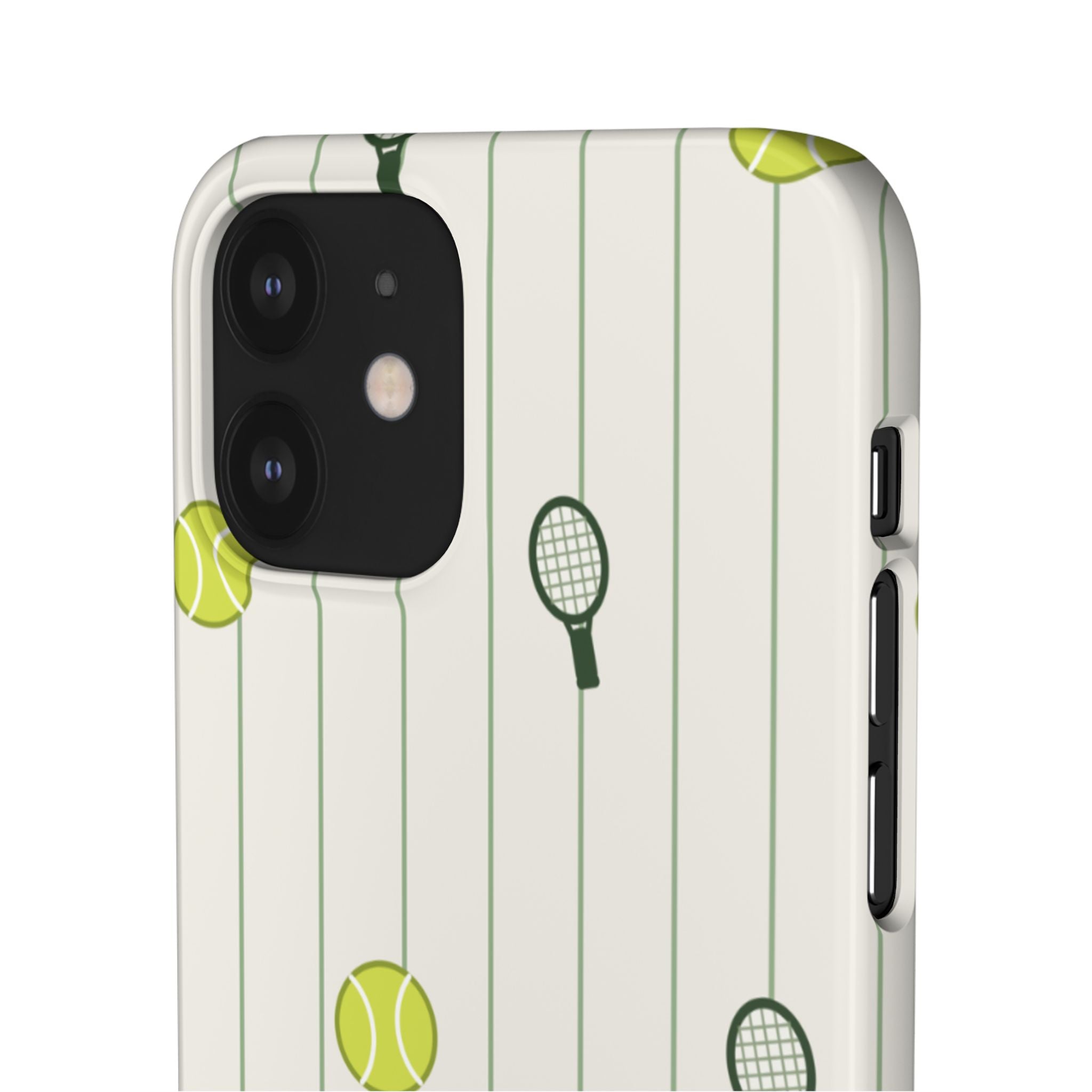 Tennis Pattern Phone Case — Rackets & Tennis Balls Protective Snap Case