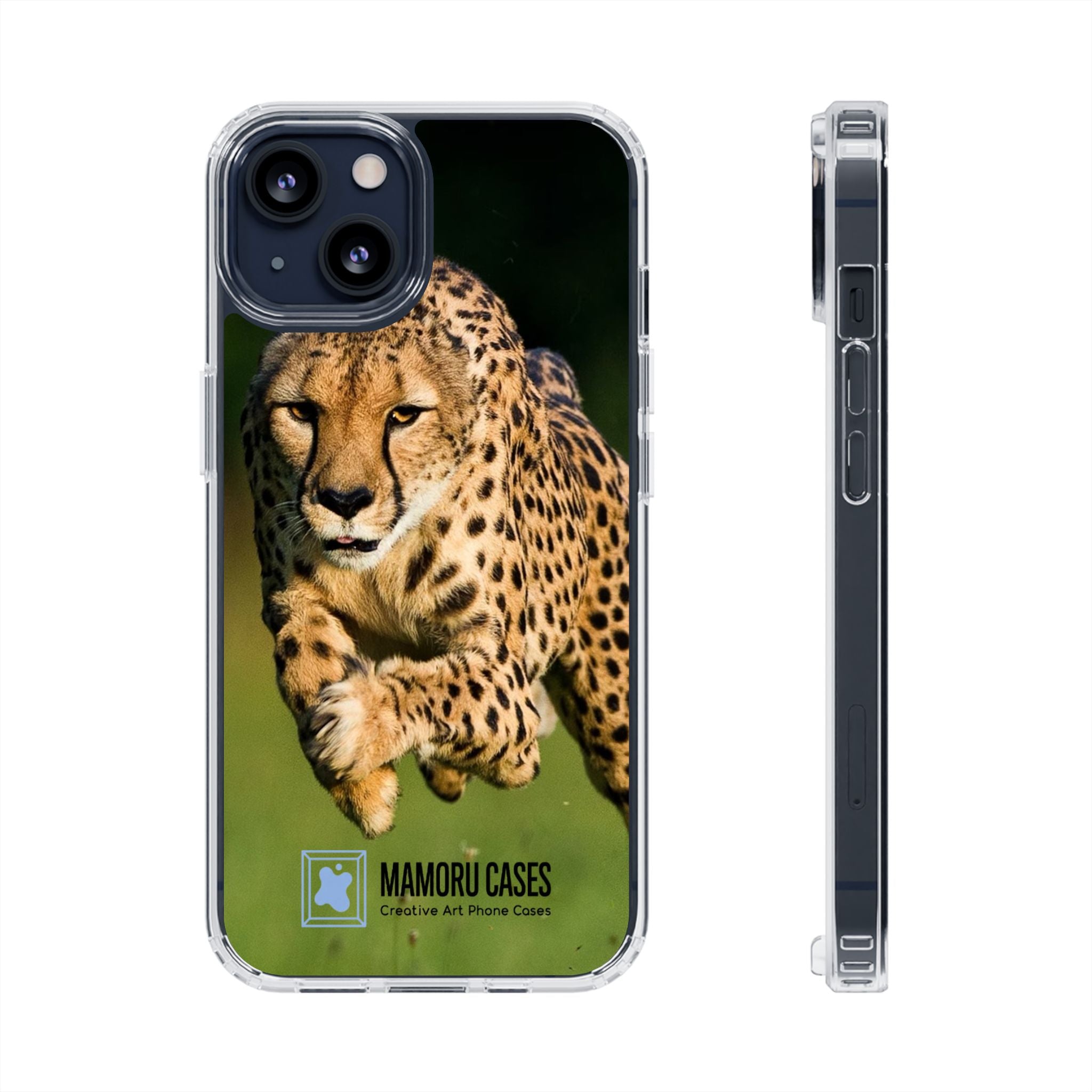 Clear Magnetic Phone Case — Running Cheetah Art Design