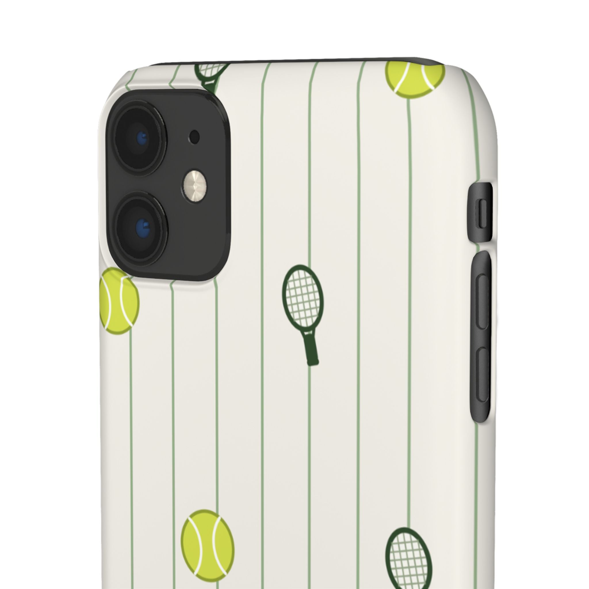 Tennis Pattern Phone Case — Rackets & Tennis Balls Protective Snap Case
