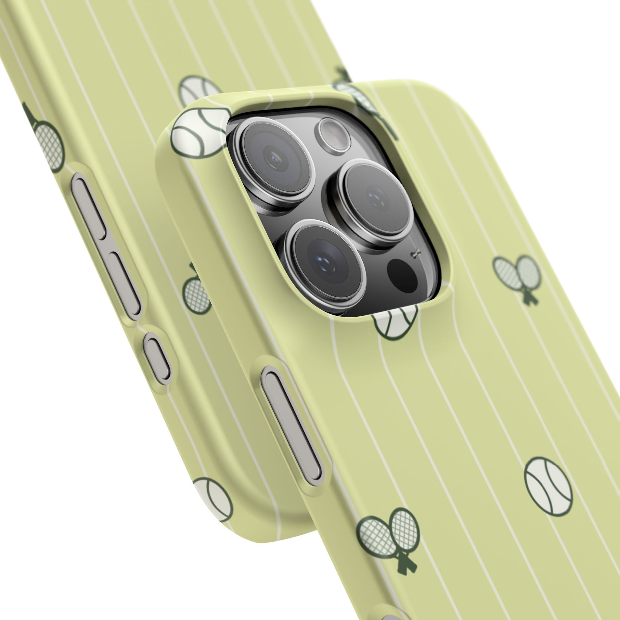 Tennis Pattern Phone Case — Yellow Racket & Ball Snap Case