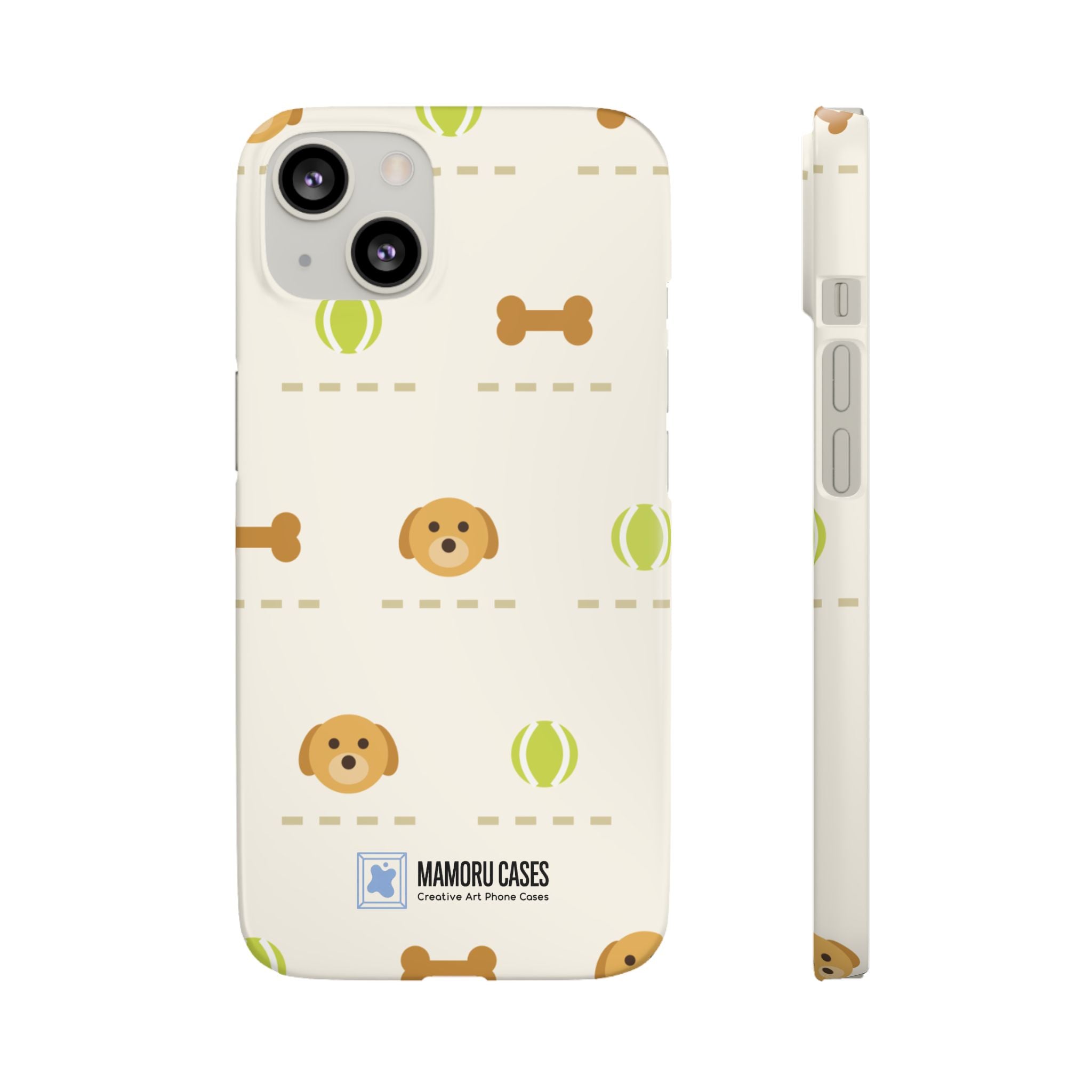 Cute Puppy Pattern Phone Case — Dog, Bone & Tennis Ball Snap Case