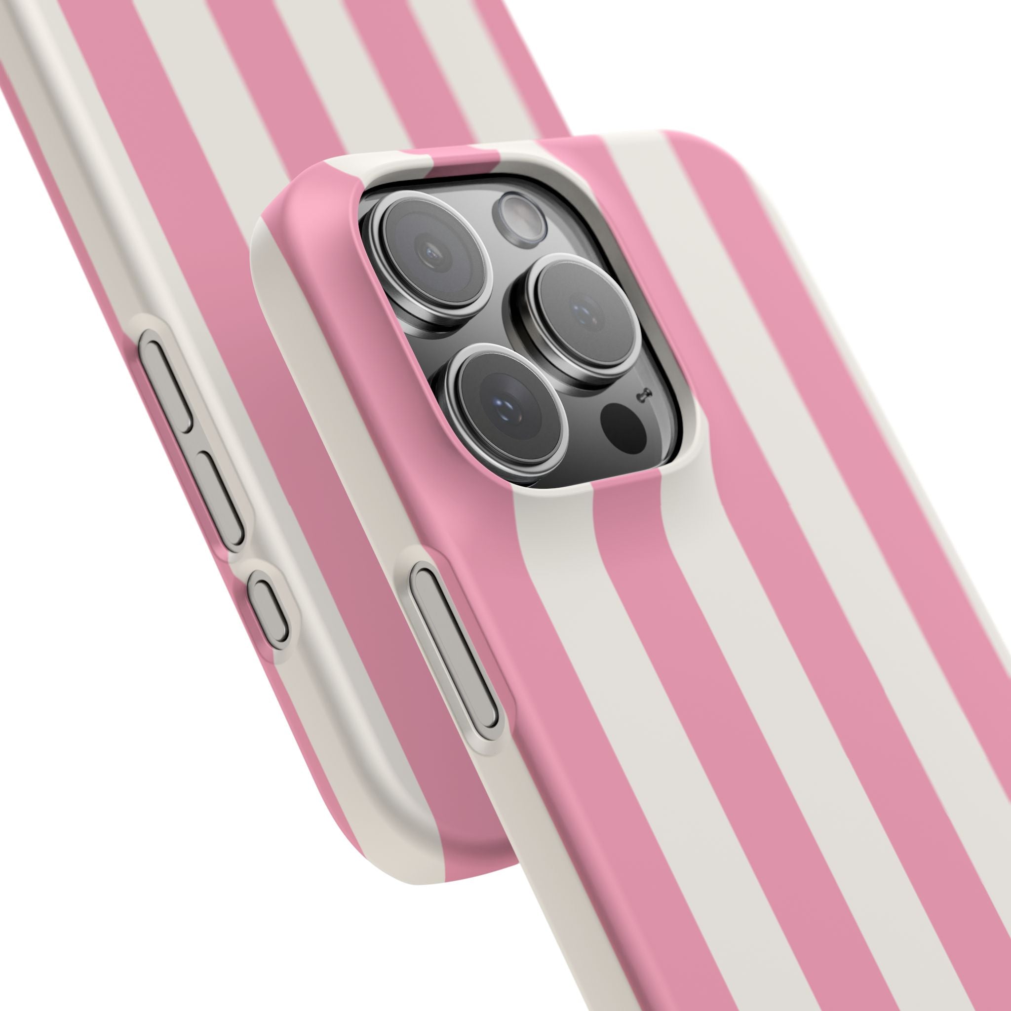 Pink & White Stripe Snap Phone Case — Cute Striped iPhone Cover