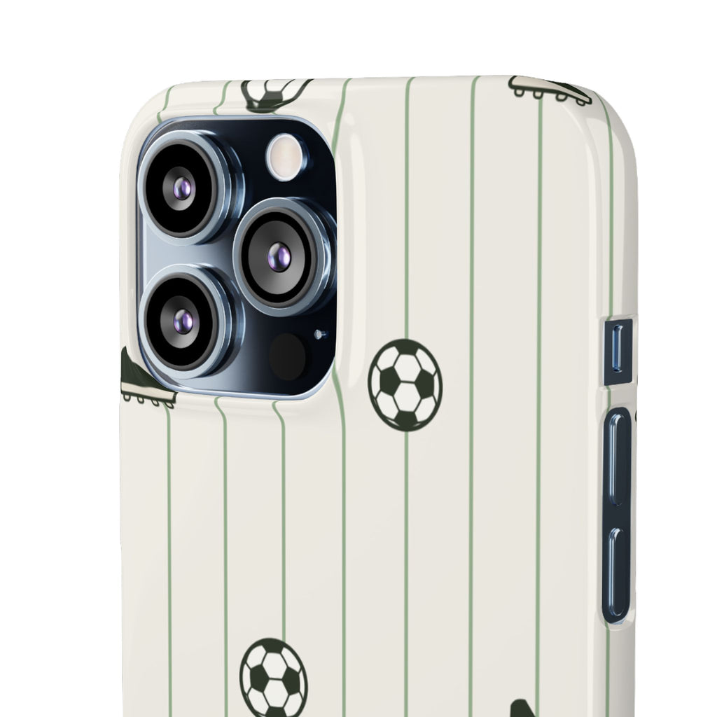 Soccer Pattern Snap Phone Case - Athletic Ball & Cleat Design