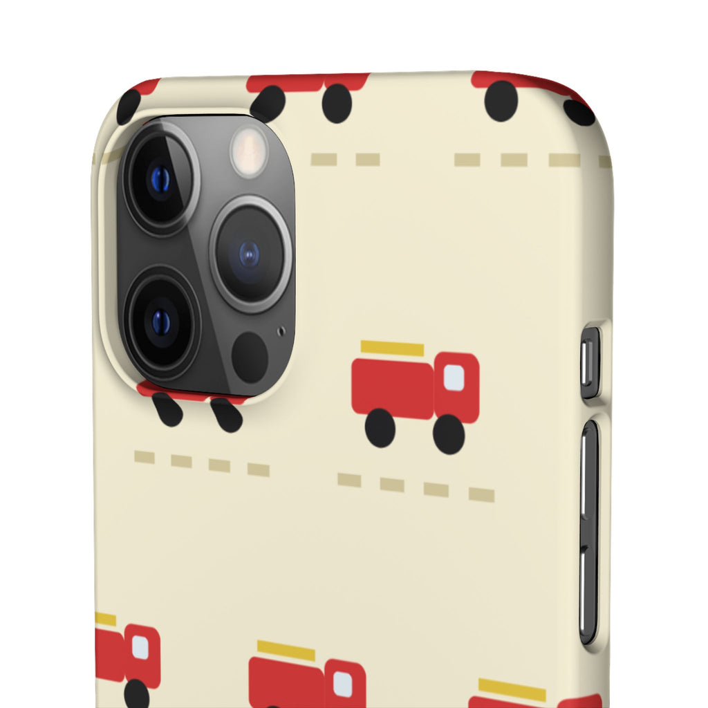 Fire Truck Pattern Phone Case — Cute Retro Kids iPhone Cover