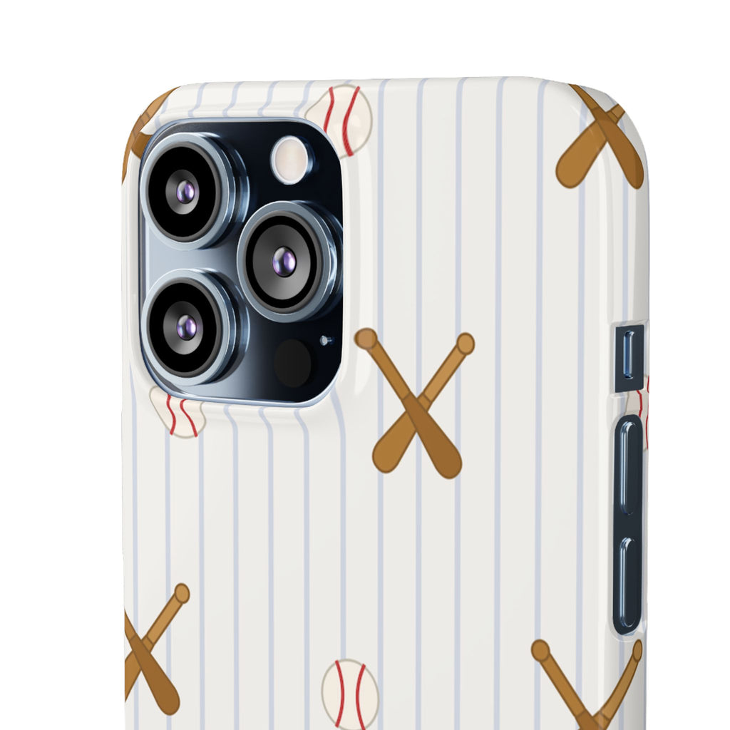 Baseball Pattern Phone Case — Bat & Ball Snap Case