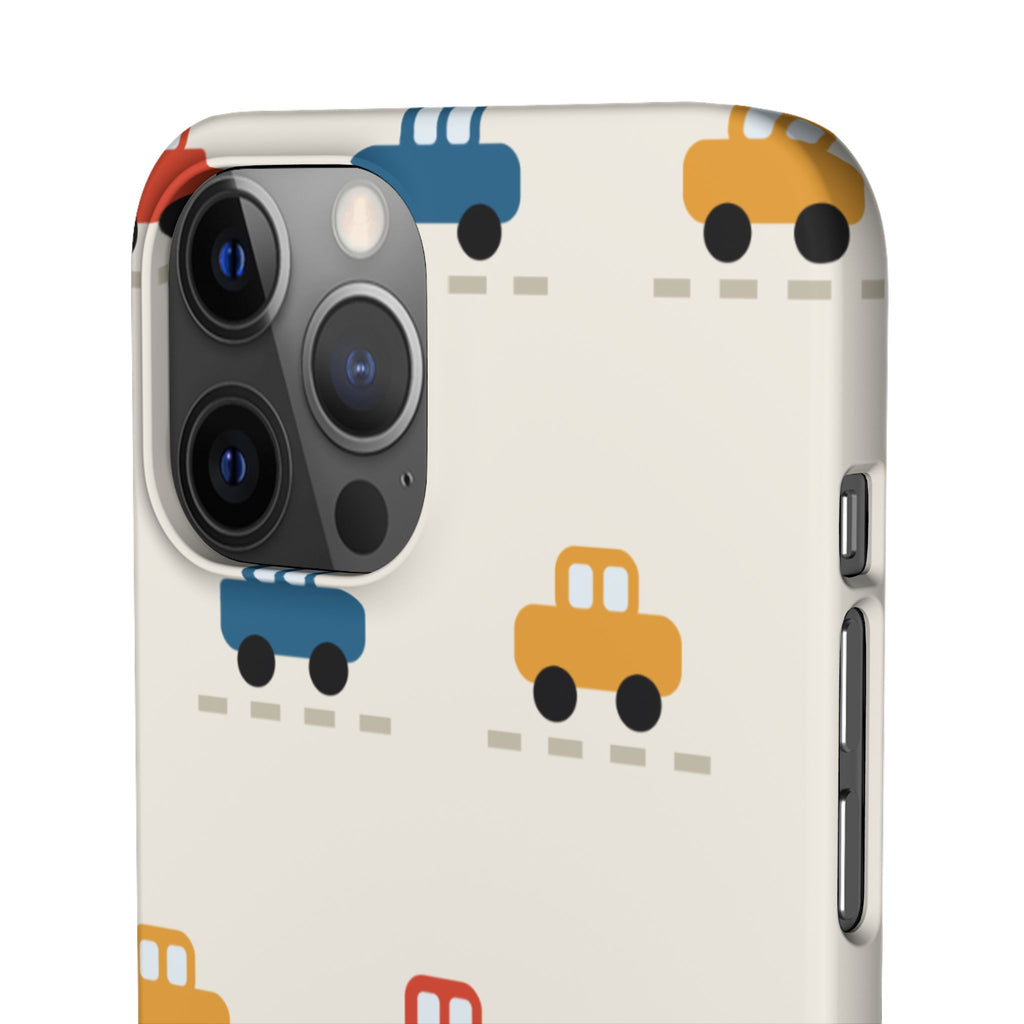 Cute Retro Toy Car Phone Case — Colorful Kids Pattern Snap Case