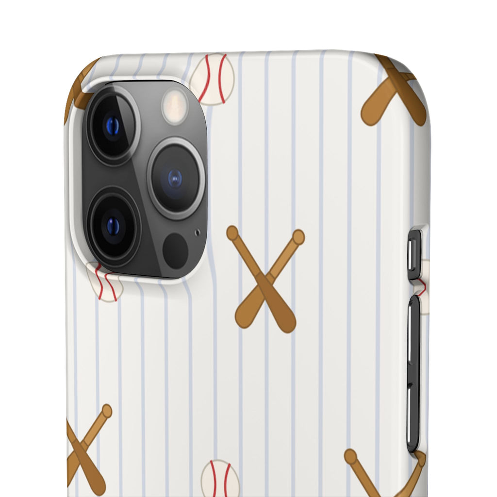 Baseball Pattern Phone Case — Bat & Ball Snap Case